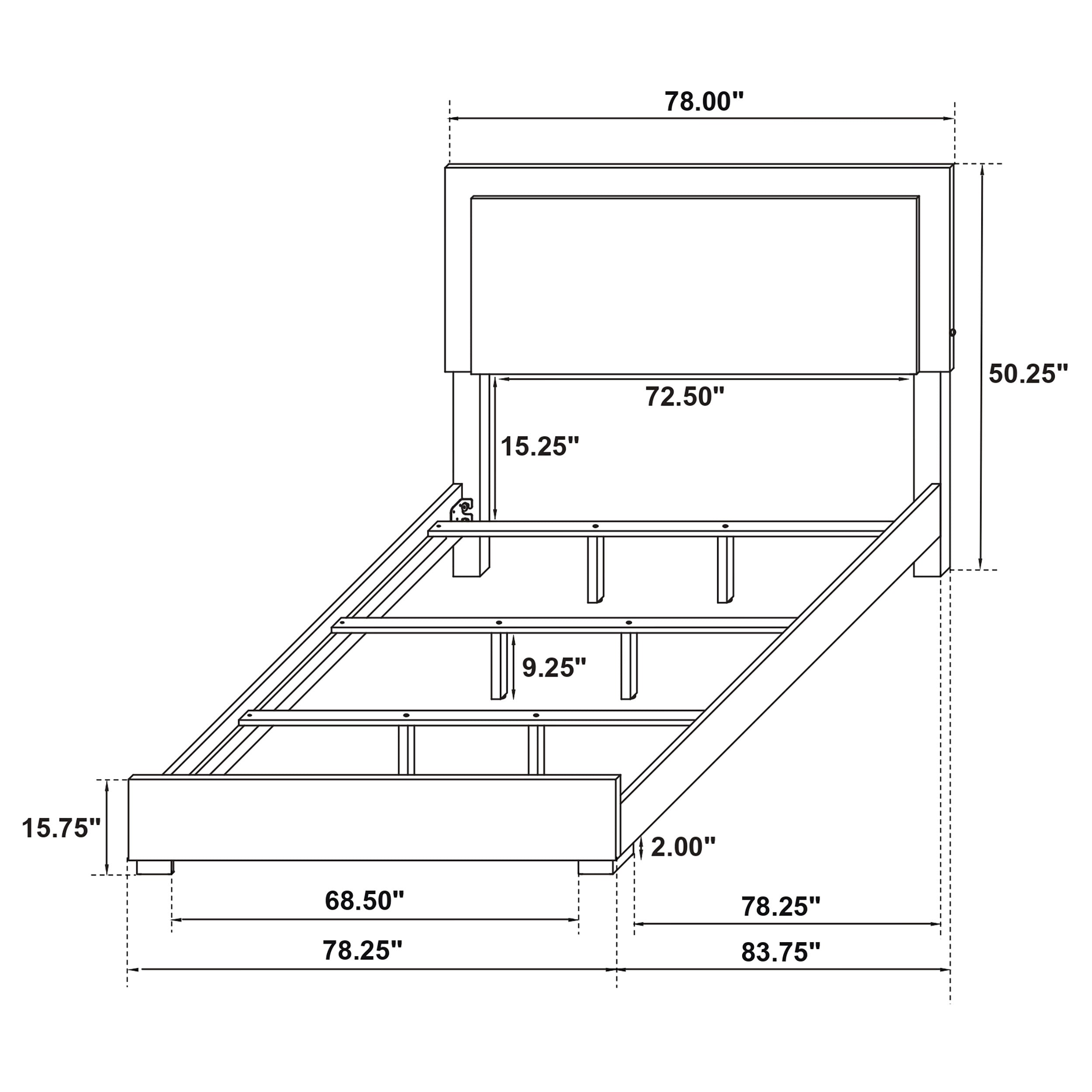 Marceline Wood LED Panel Bed Black