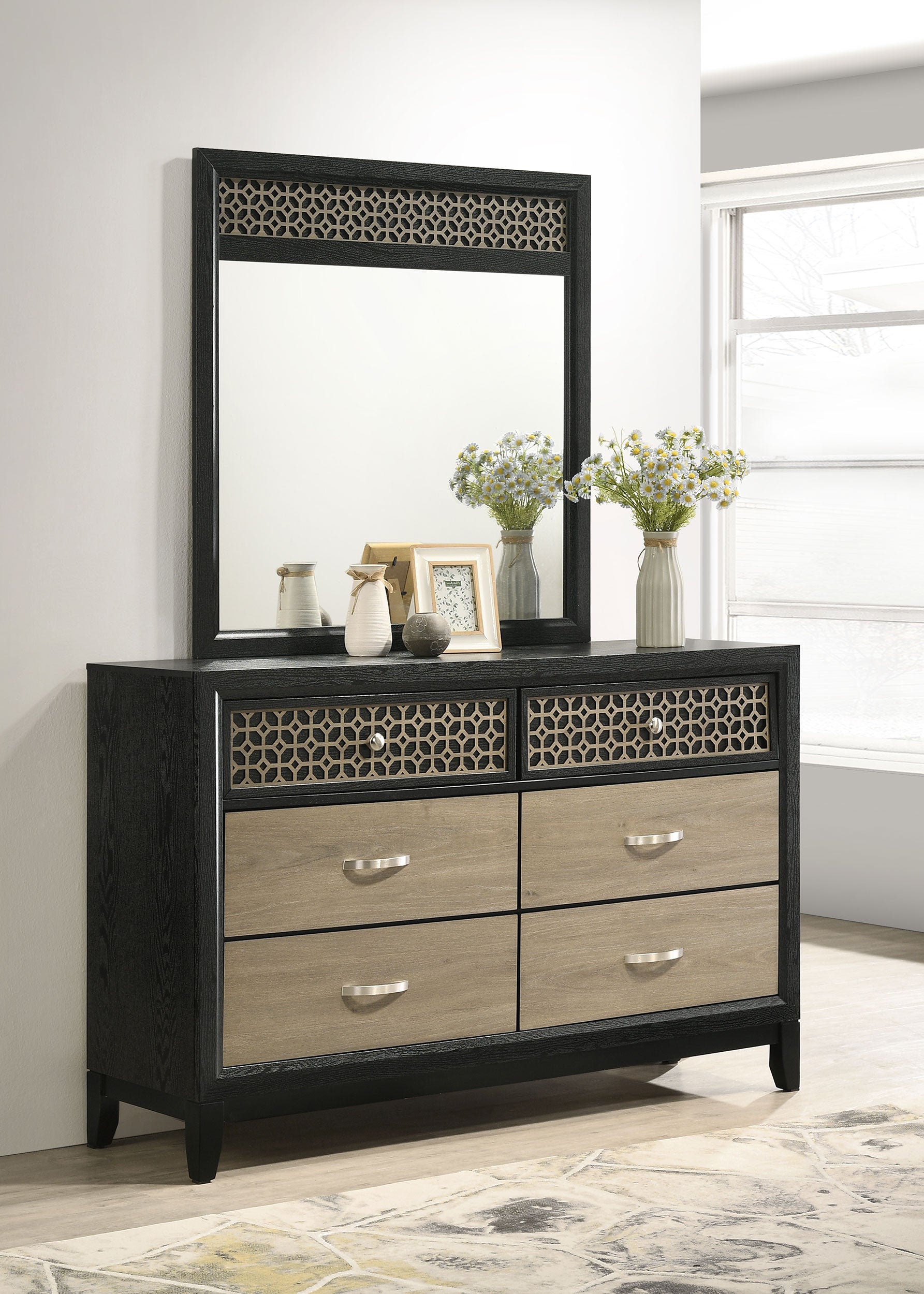 Valencia 6-drawer Dresser Black