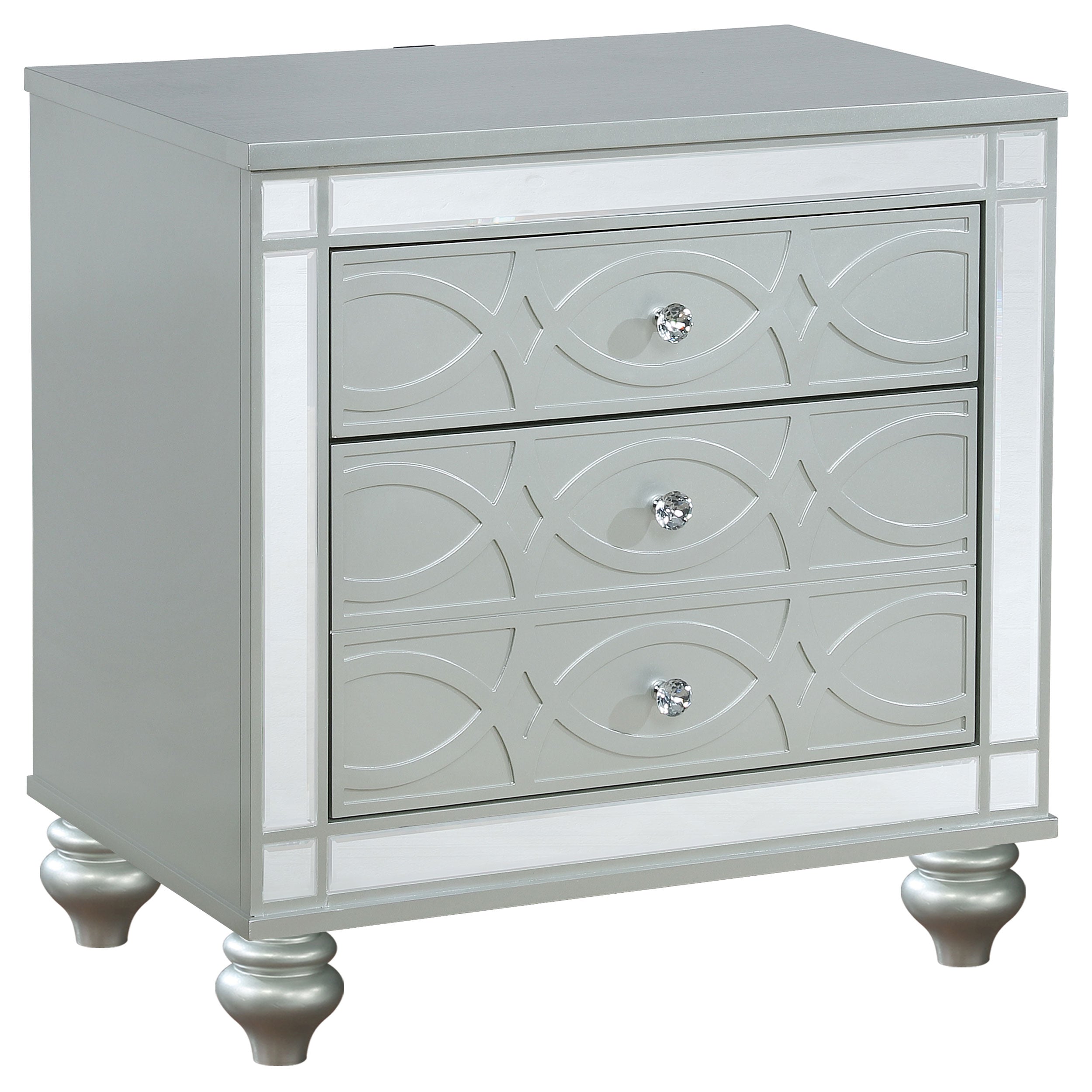 Gunnison California King Bedroom Set Silver Metallic