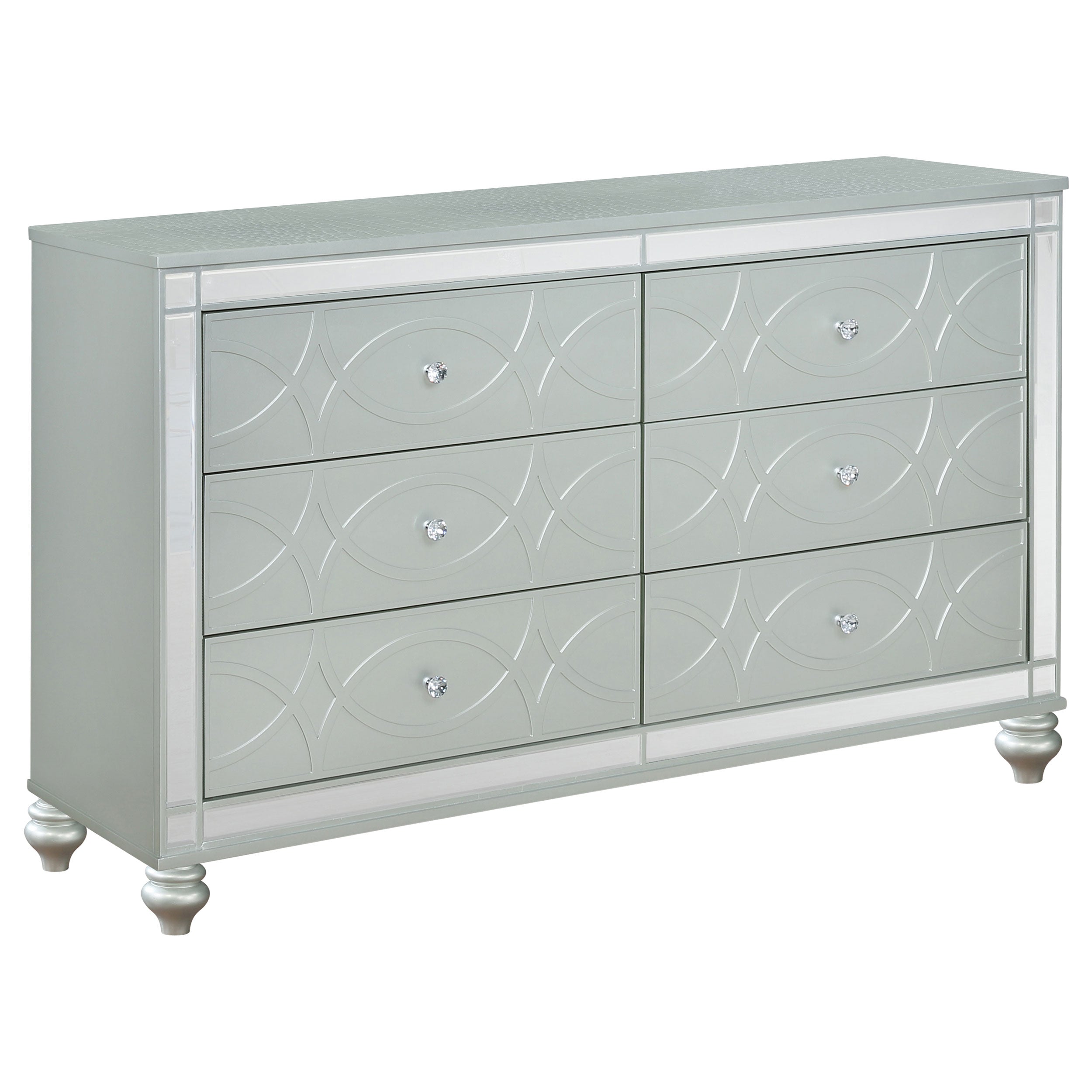 Gunnison California King Bedroom Set Silver Metallic
