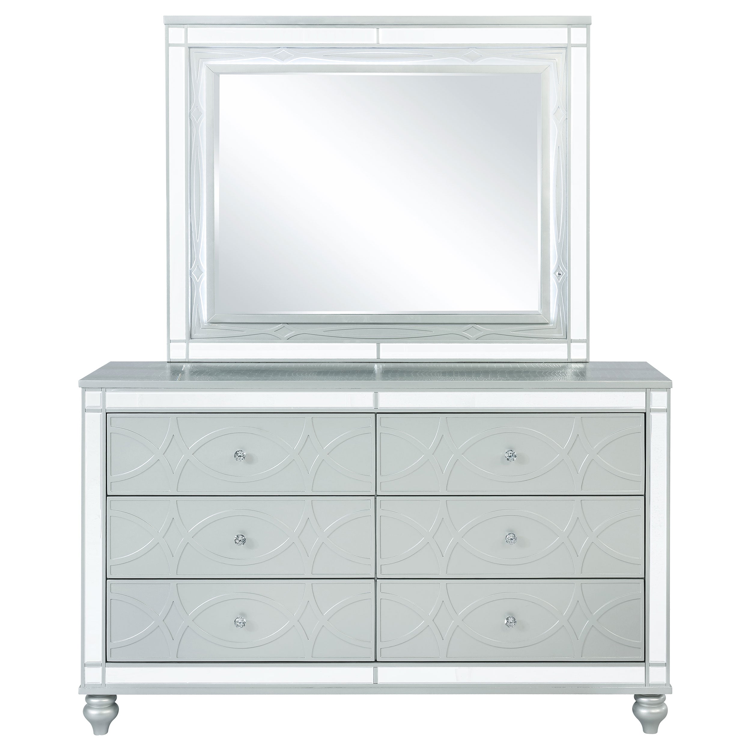 Gunnison 6-drawer Dresser Silver Metallic