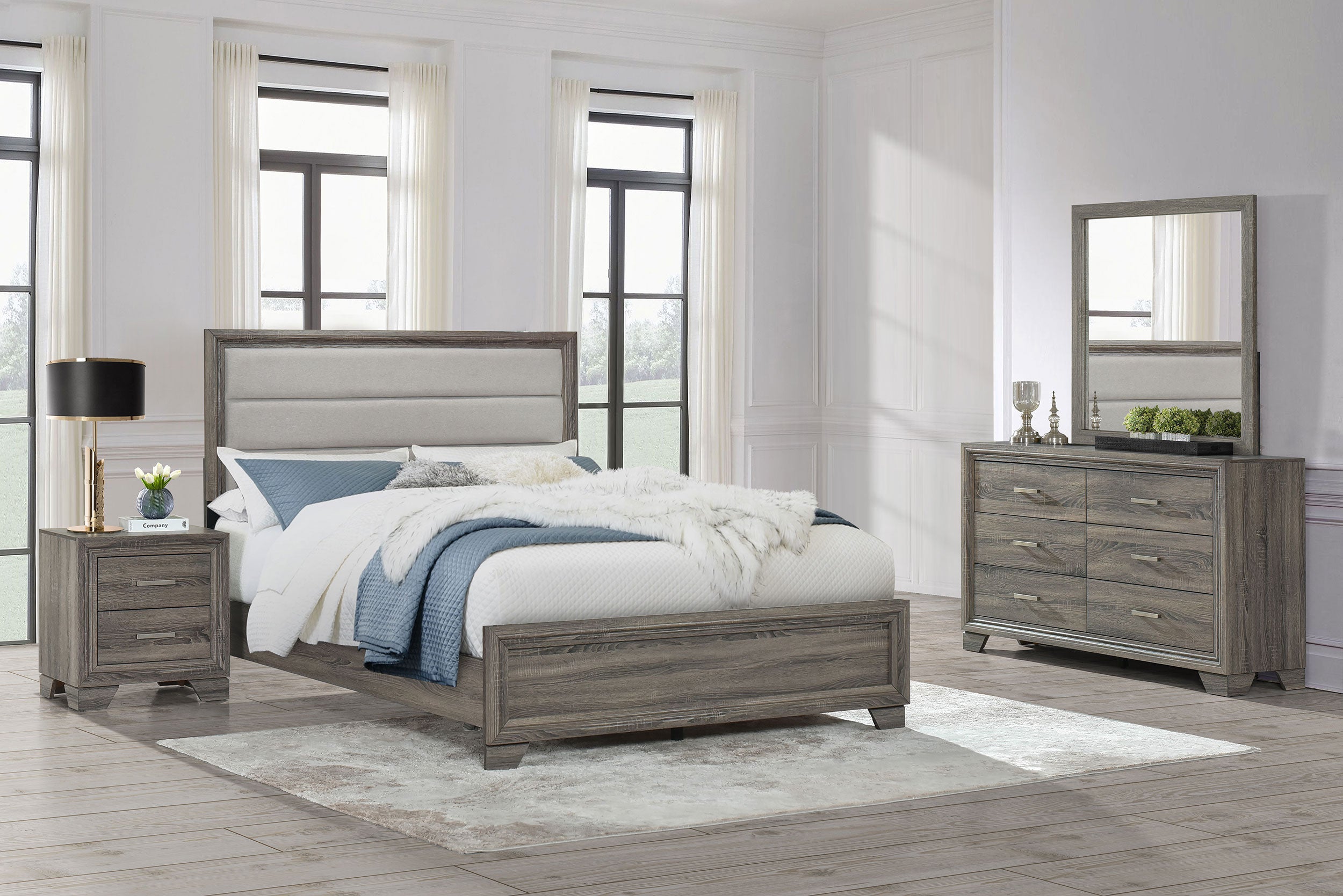 Wright  California King Bedroom Set Brown Oak