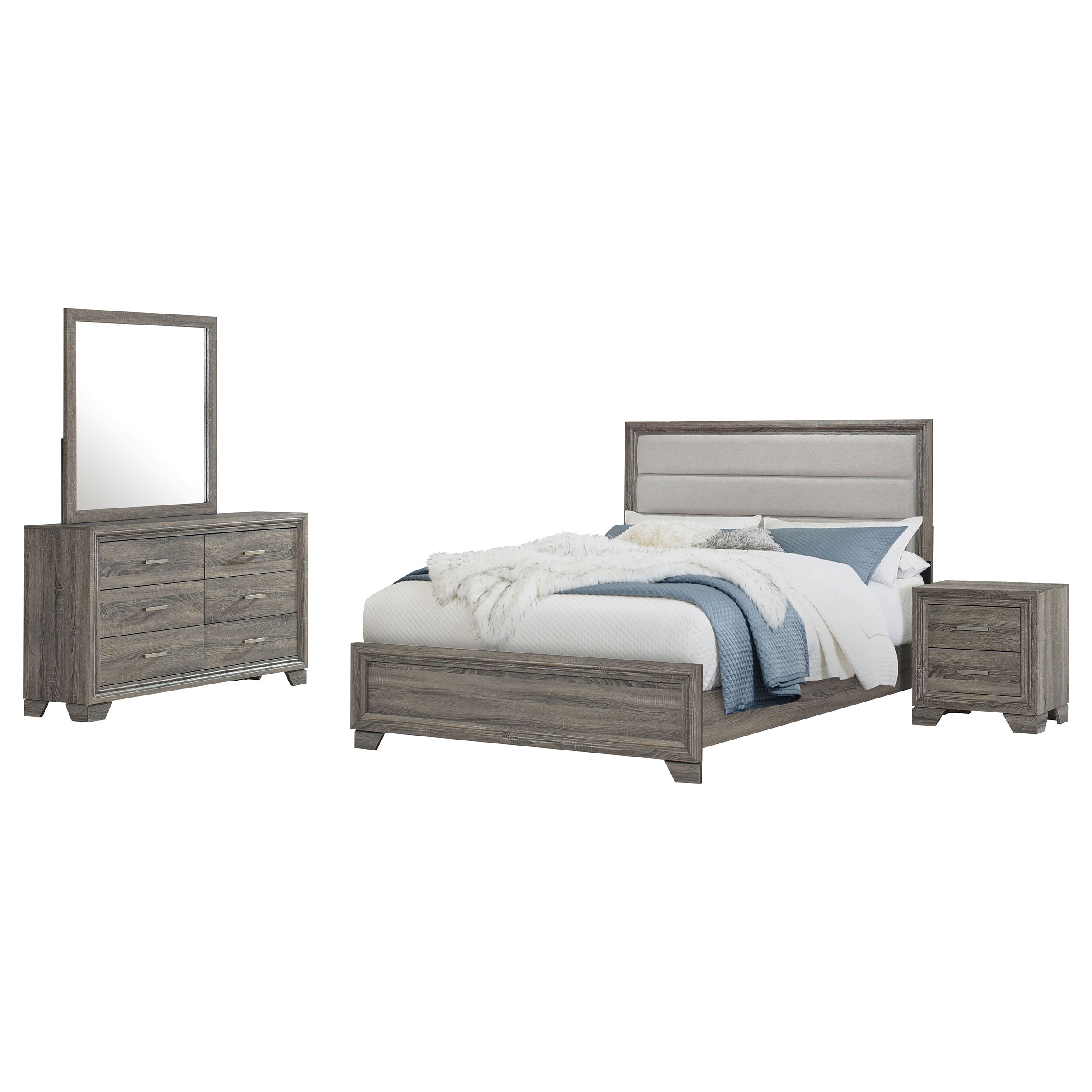 Wright  California King Bedroom Set Brown Oak