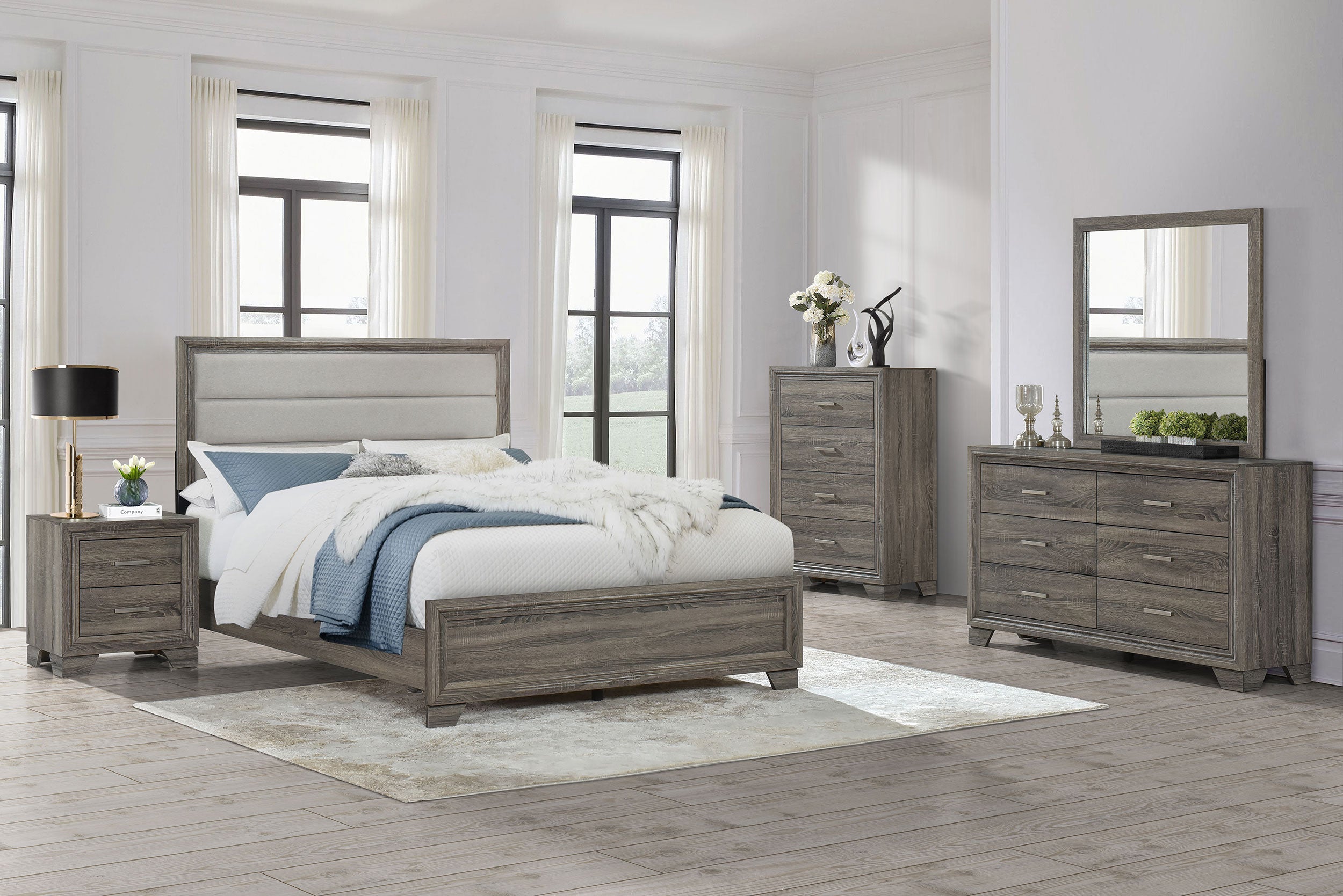 Wright  California King Bedroom Set Brown Oak