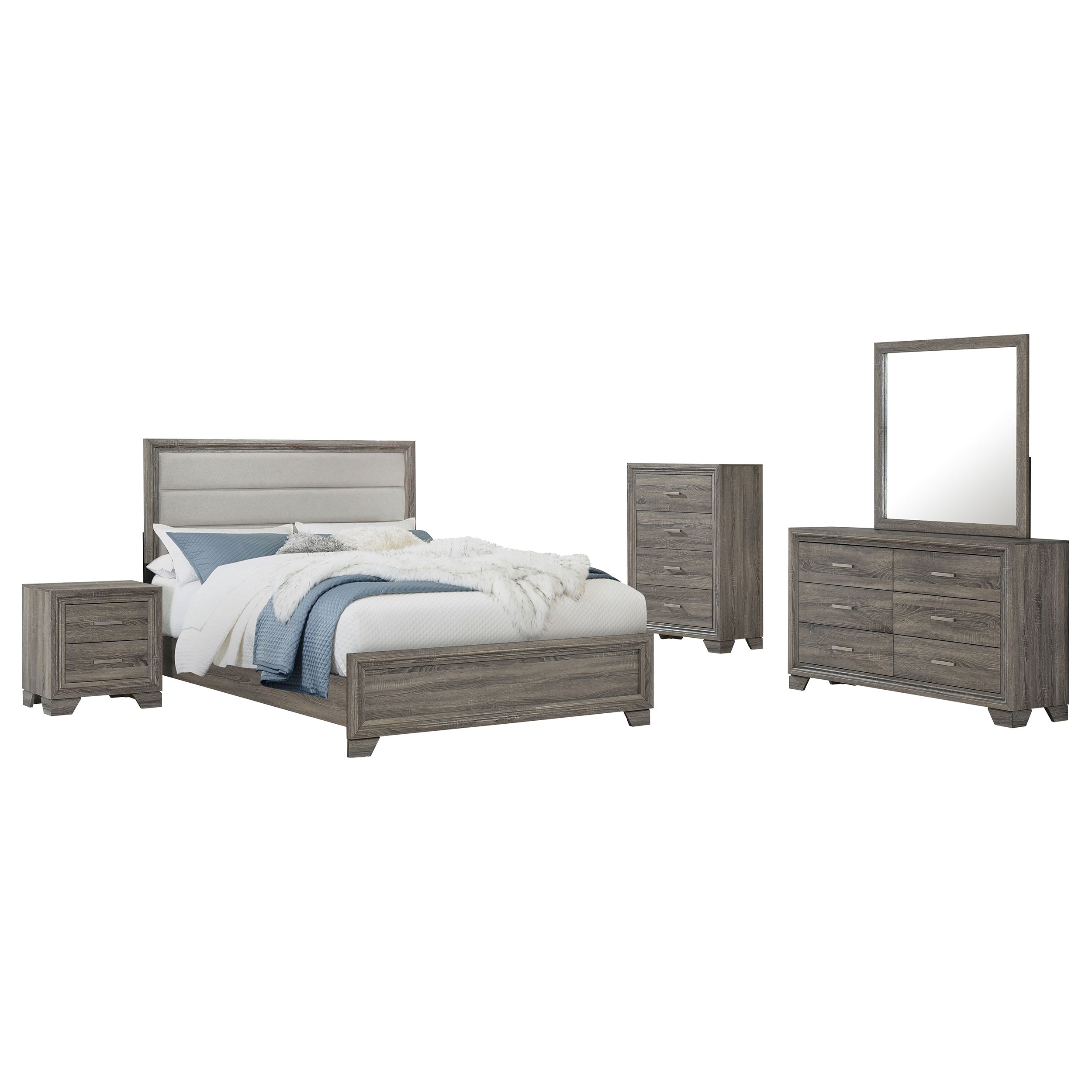 Wright  California King Bedroom Set Brown Oak