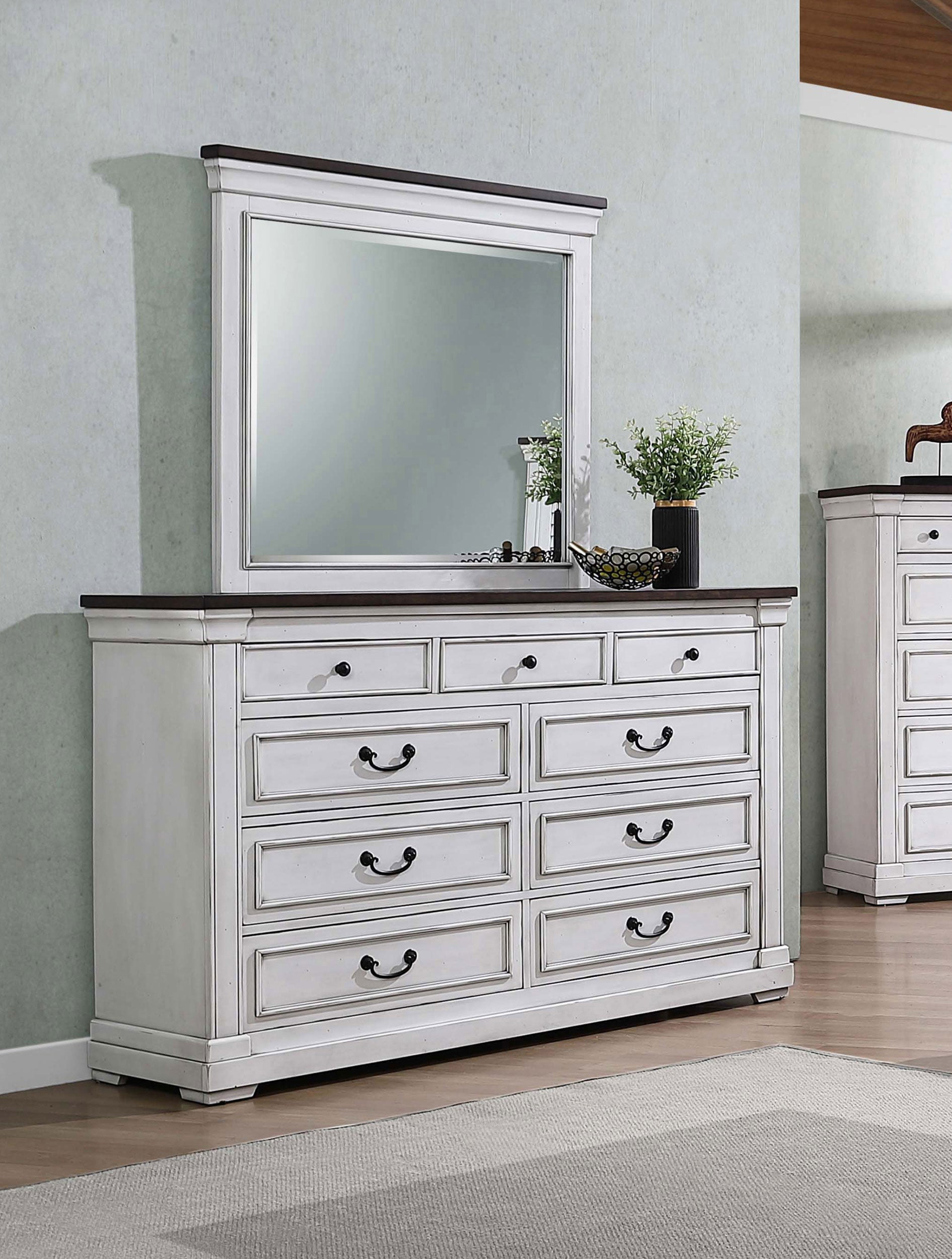 Hillcrest 9-drawer Dresser Distressed White
