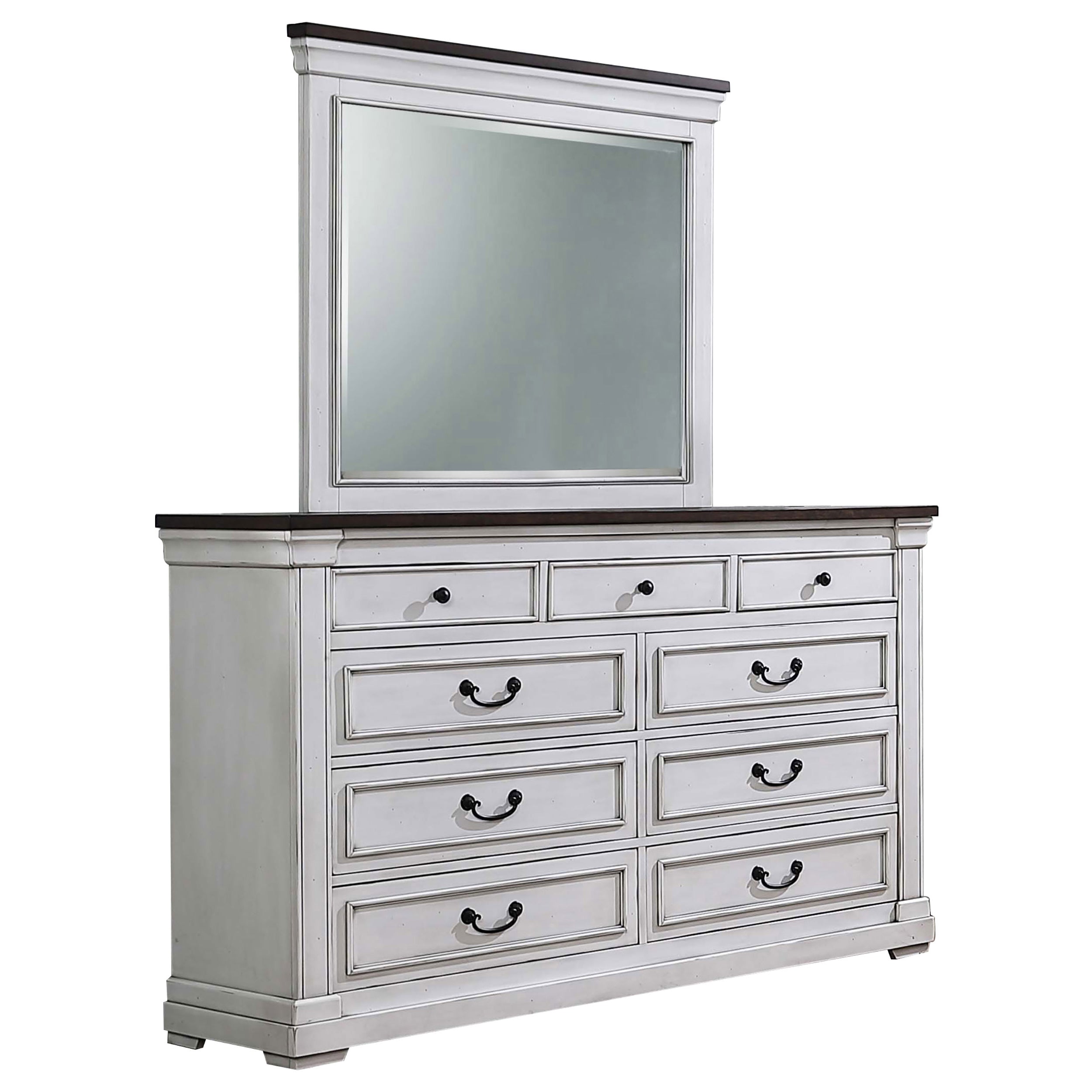 Hillcrest 9-drawer Dresser Distressed White