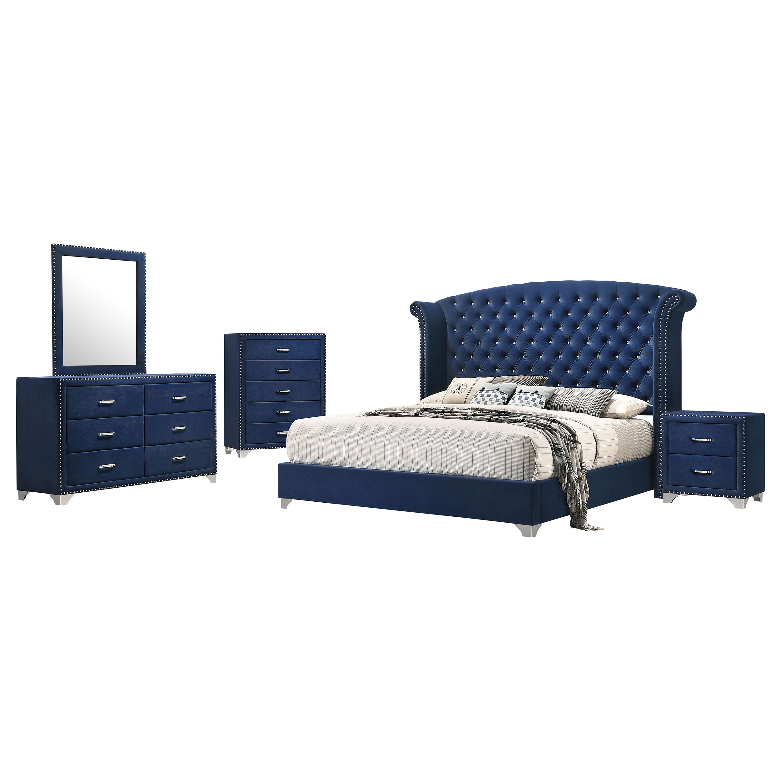 Melody  California King Bedroom Set Grey