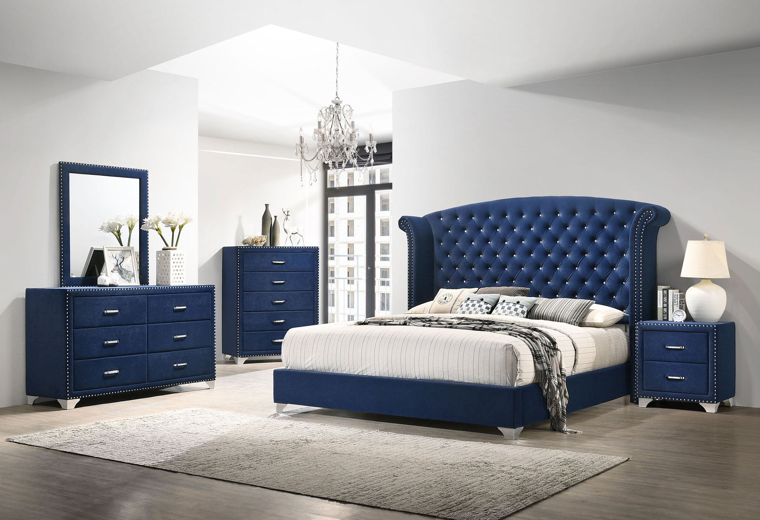 Melody  California King Bedroom Set Grey