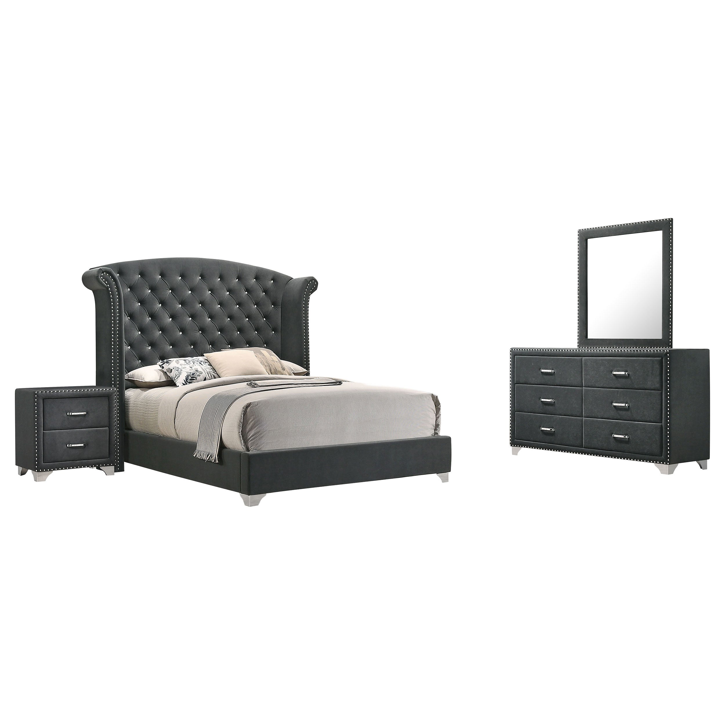 Melody  California King Bedroom Set Grey