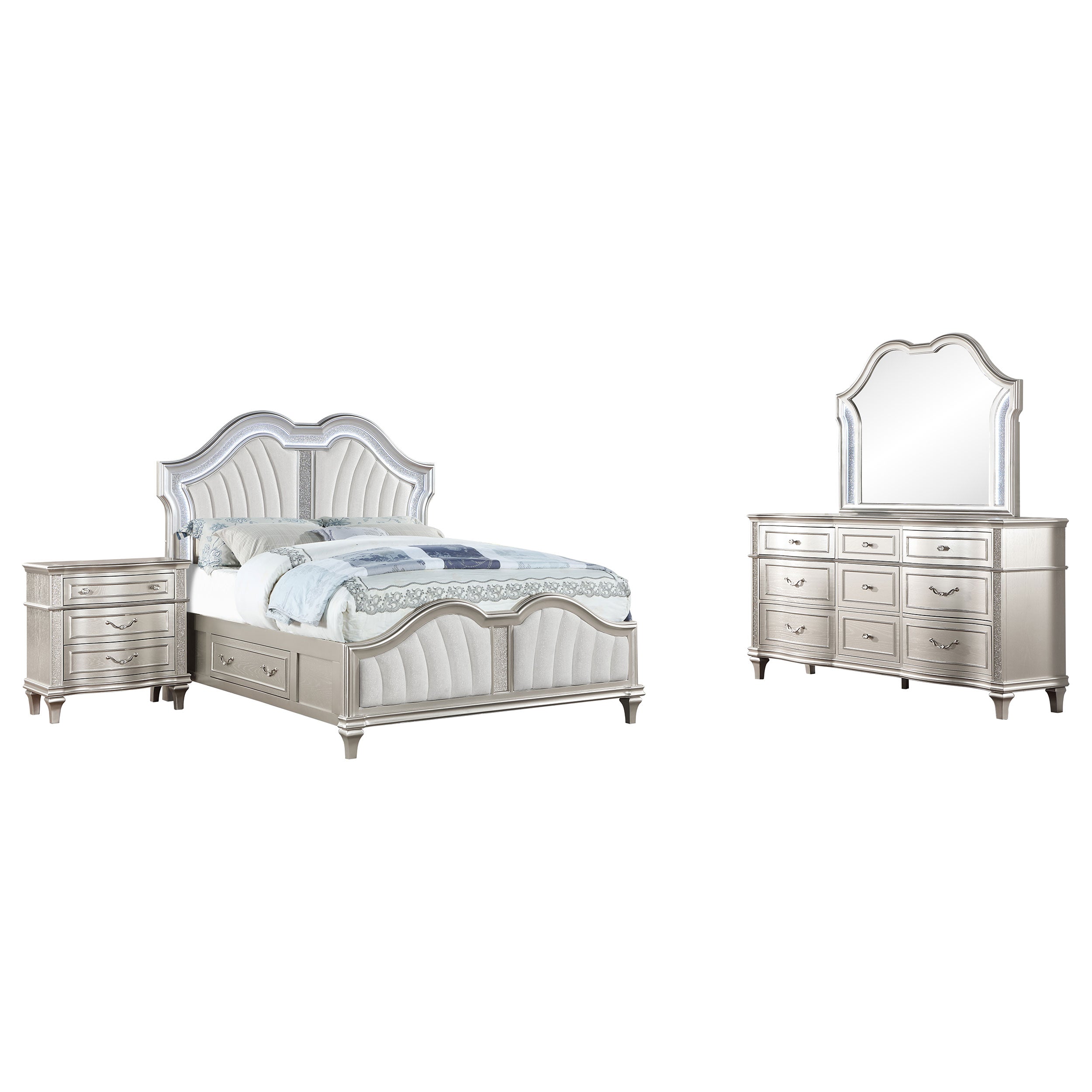Evangeline  California King Bedroom Set Silver Oak