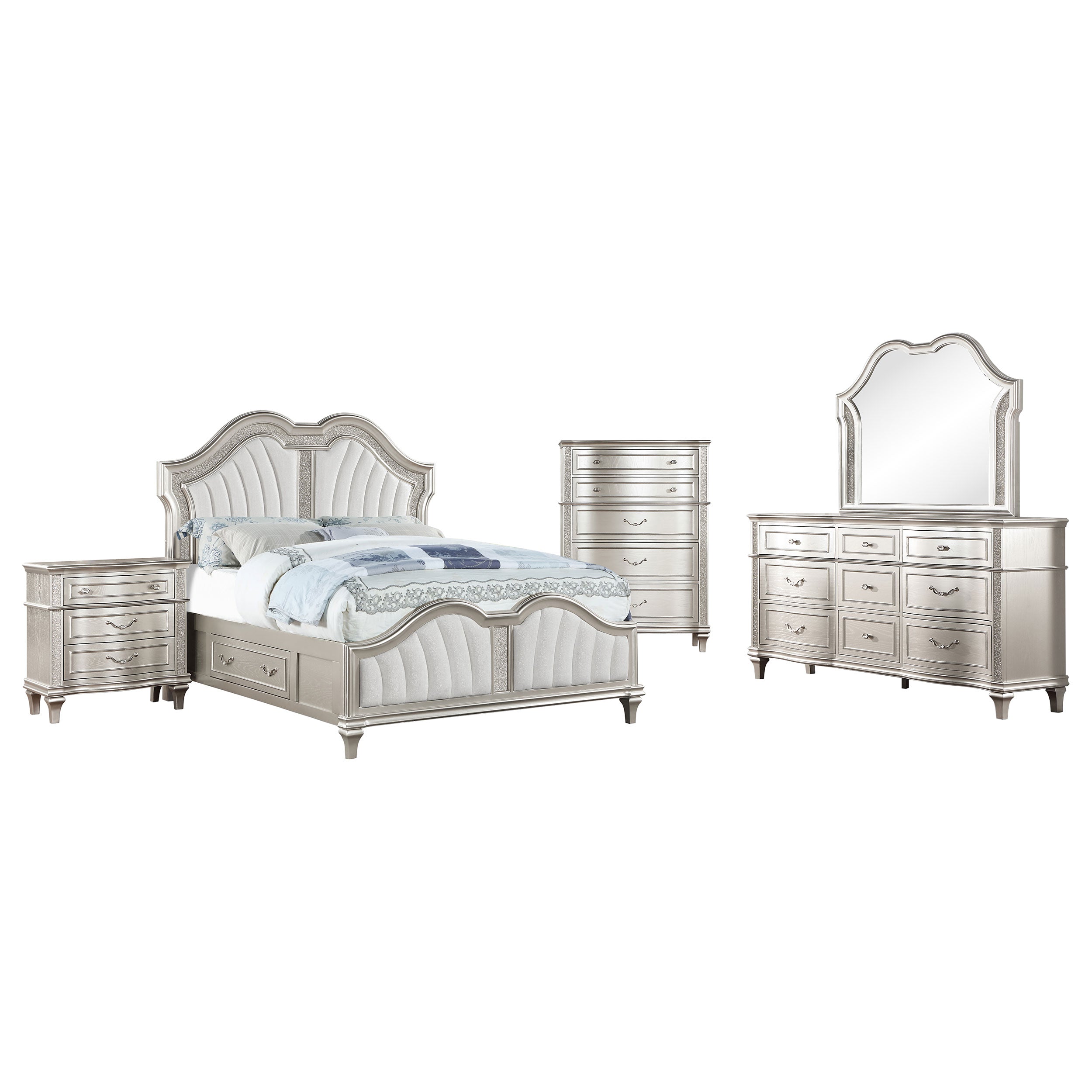 Evangeline  California King Bedroom Set Silver Oak