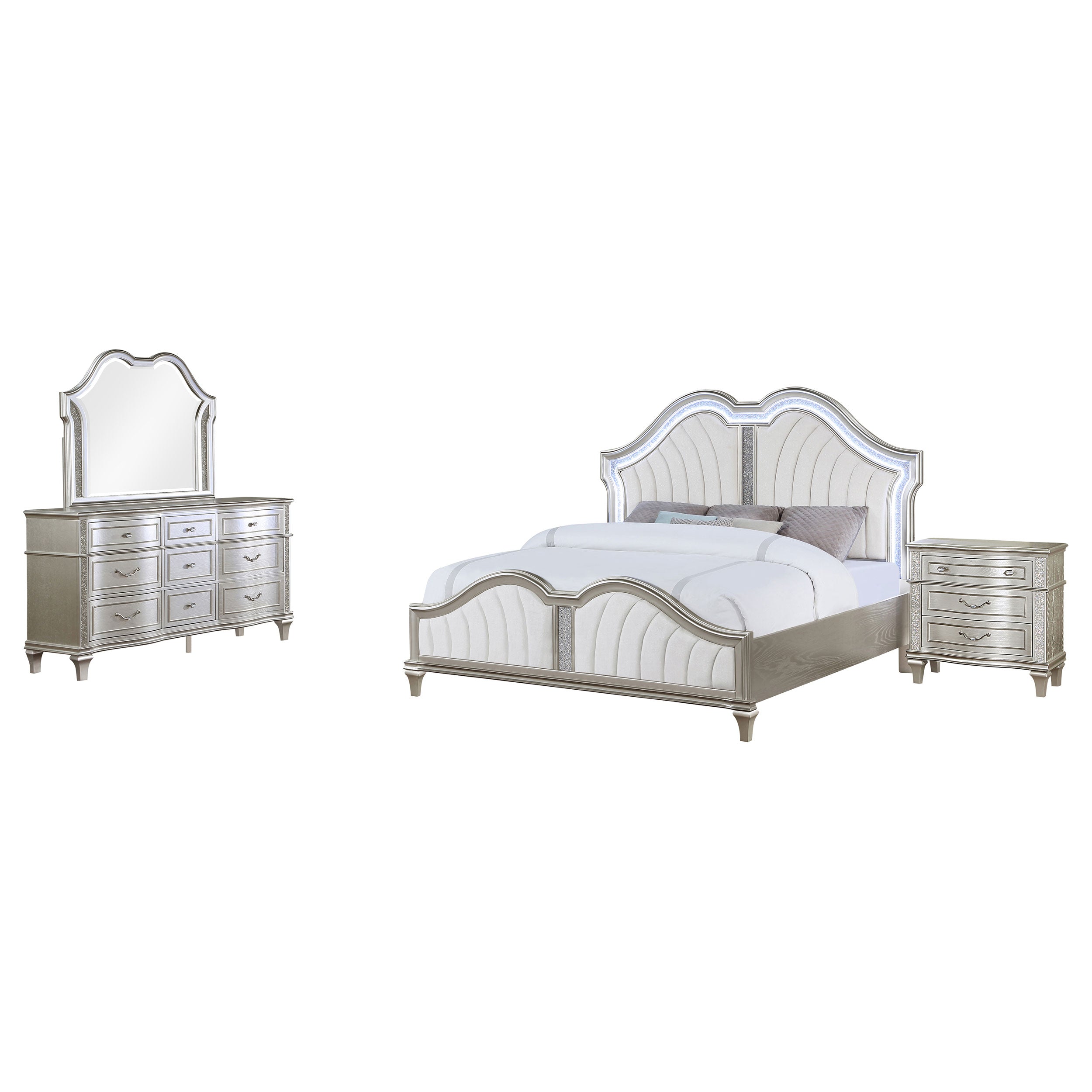 Evangeline  California King Bedroom Set Silver Oak