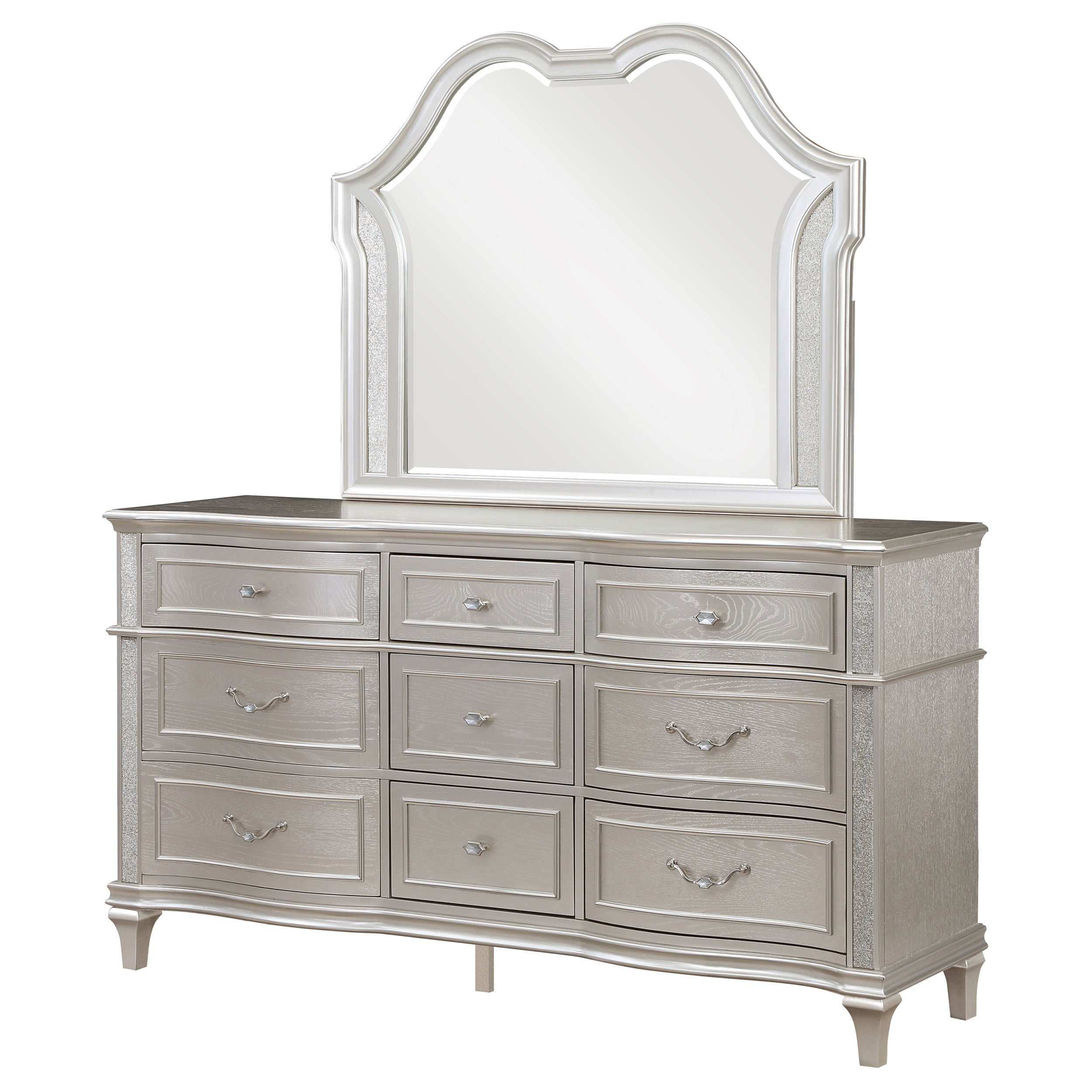 Evangeline 9-drawer Dresser Silver Oak