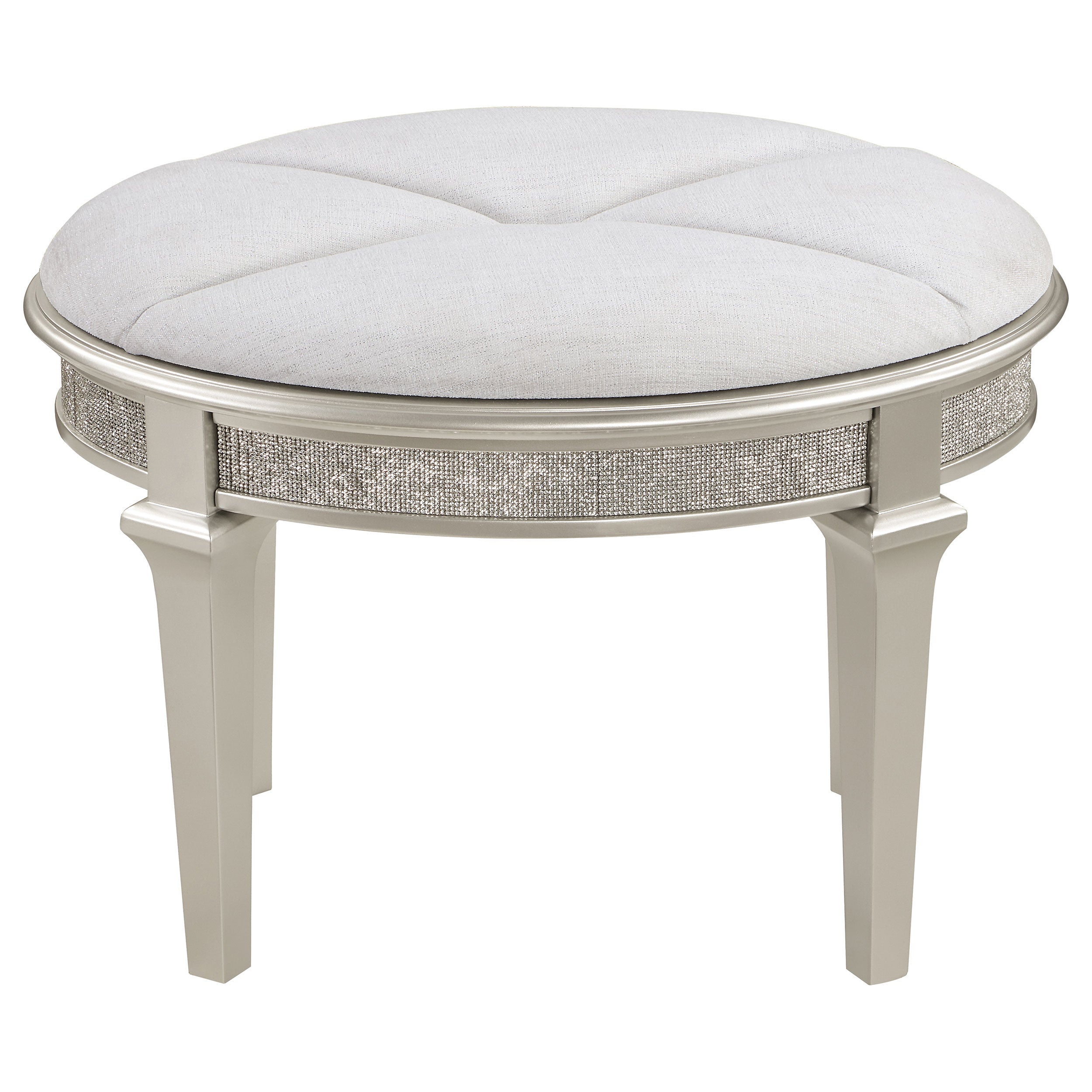 Evangeline 4-drawer Vanity Desk Makeup Table Silver Oak