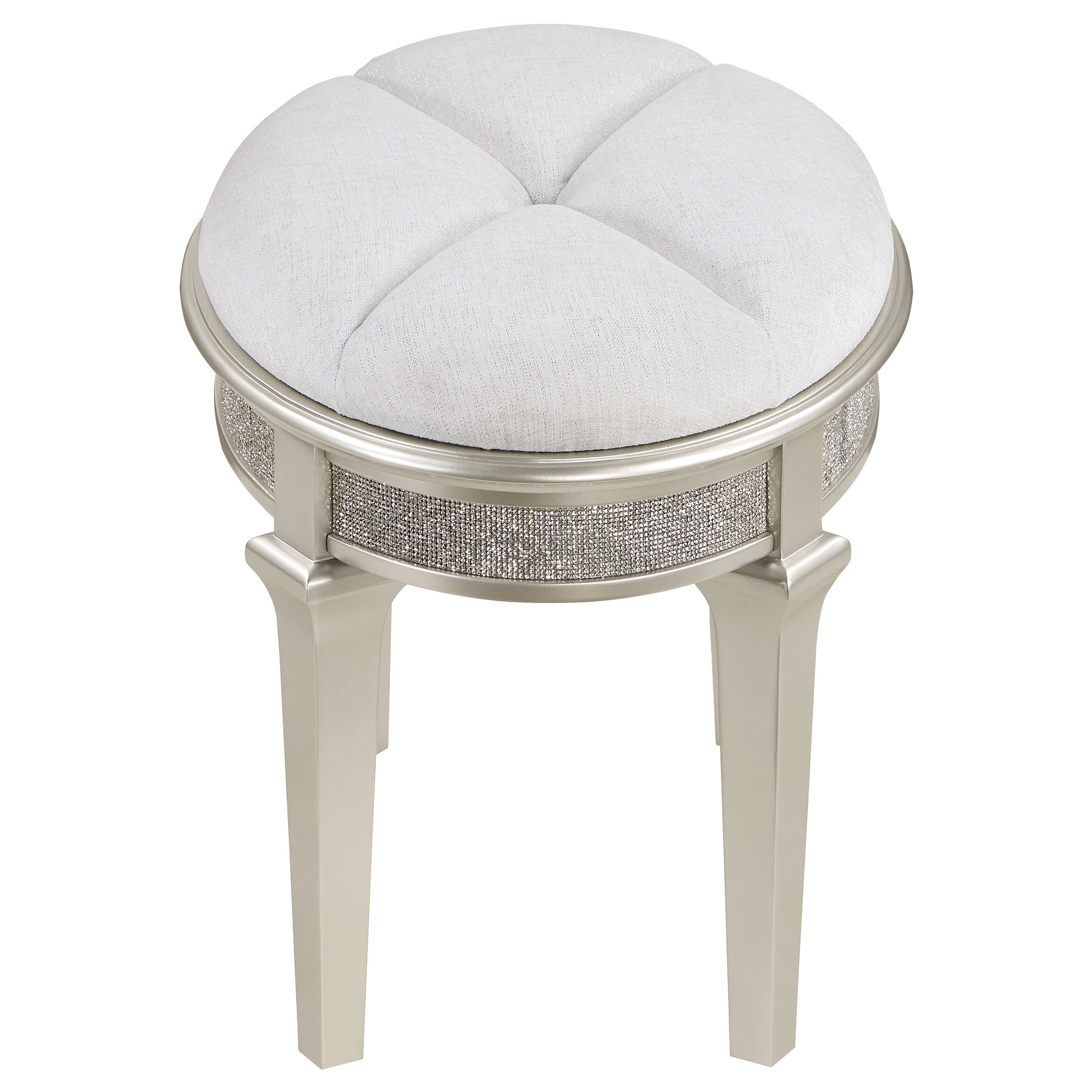 Evangeline 4-drawer Vanity Desk Makeup Table Silver Oak