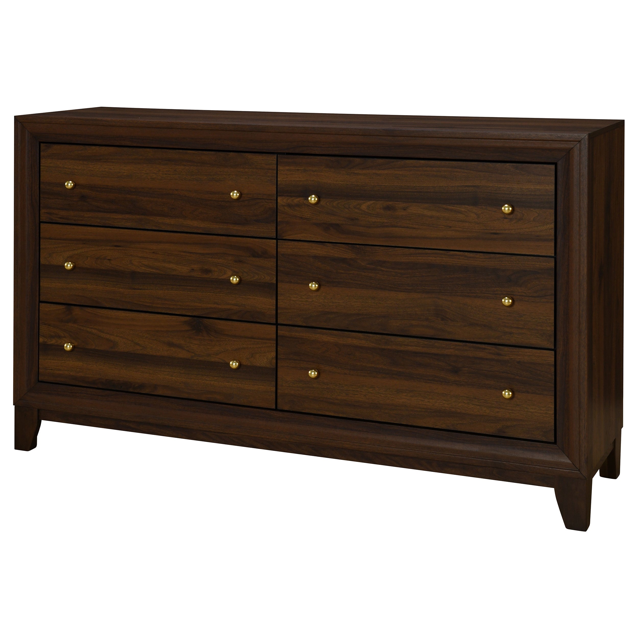 Welsley 6-drawer Dresser and Mirror Walnut