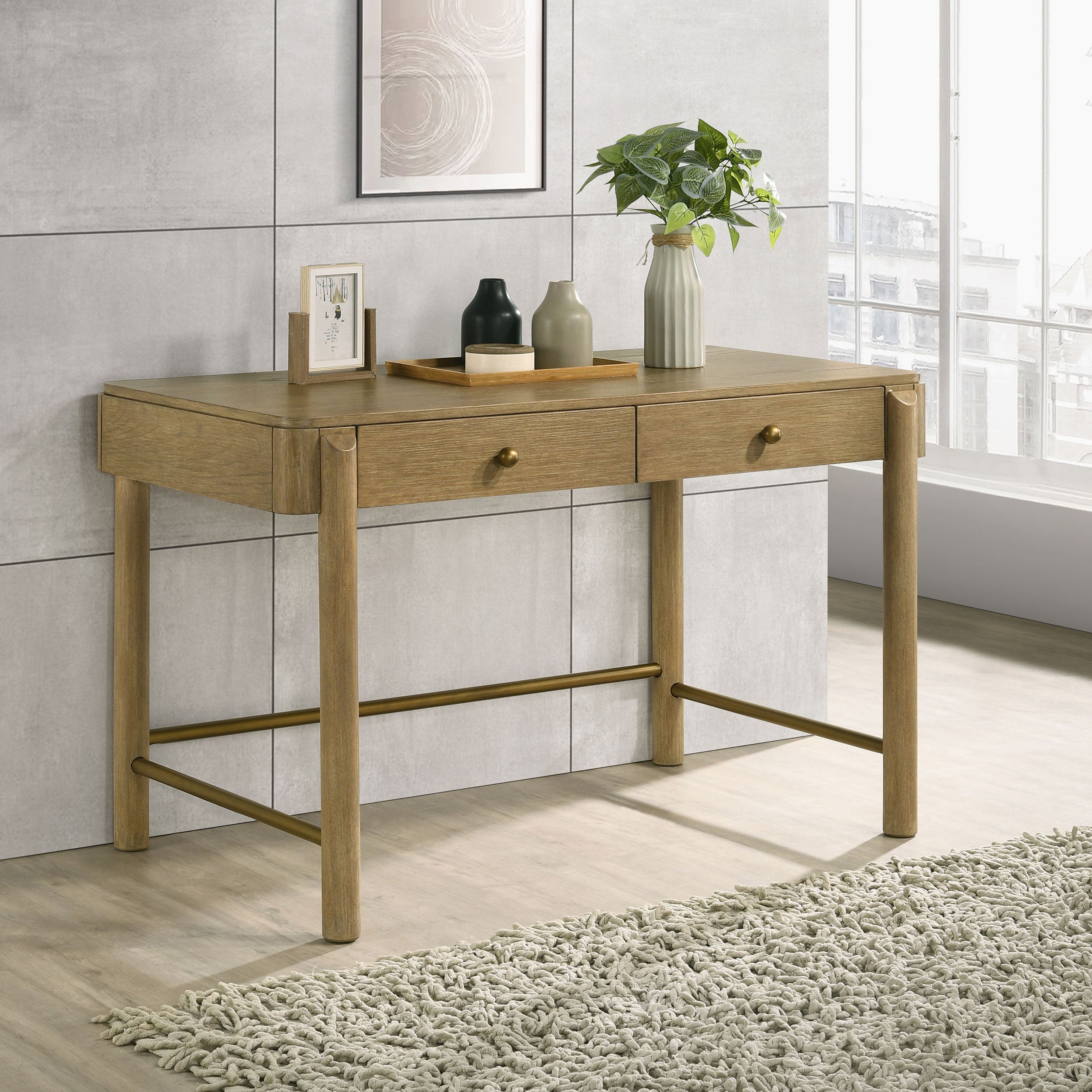 Arini 2-drawer Vanity Desk Makeup Table Black