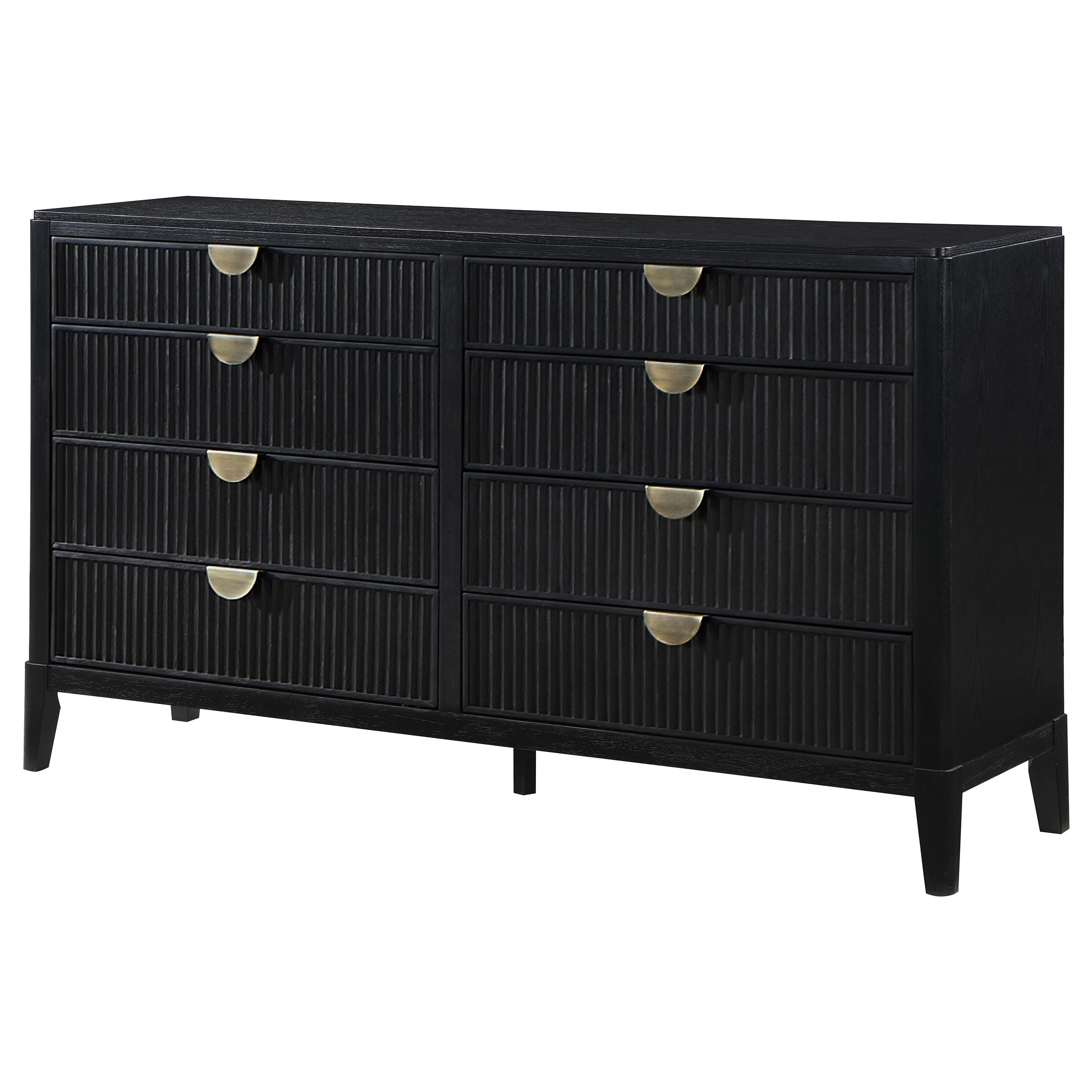 Briana 8-drawer Dresser with Mirror Black