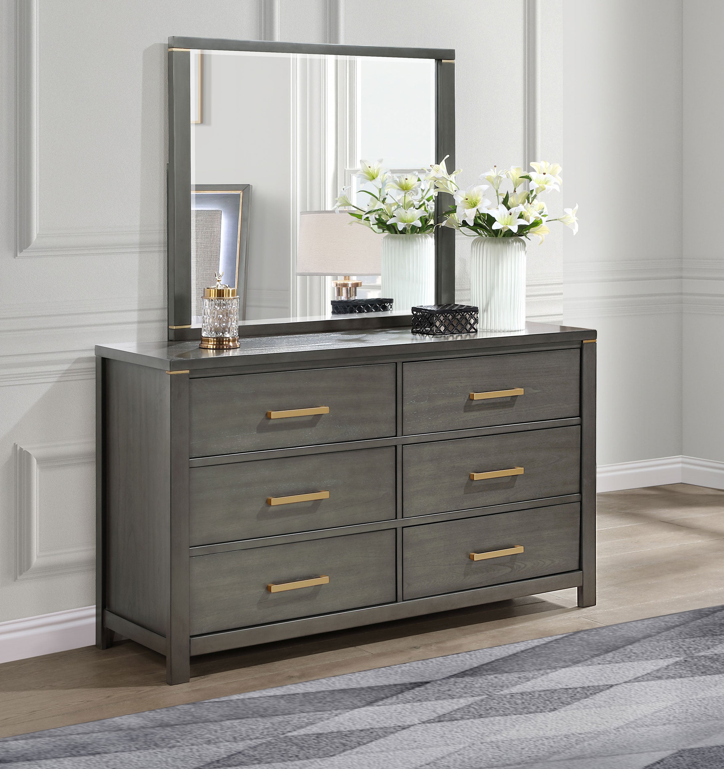 Kieran 6-drawer Dresser Grey