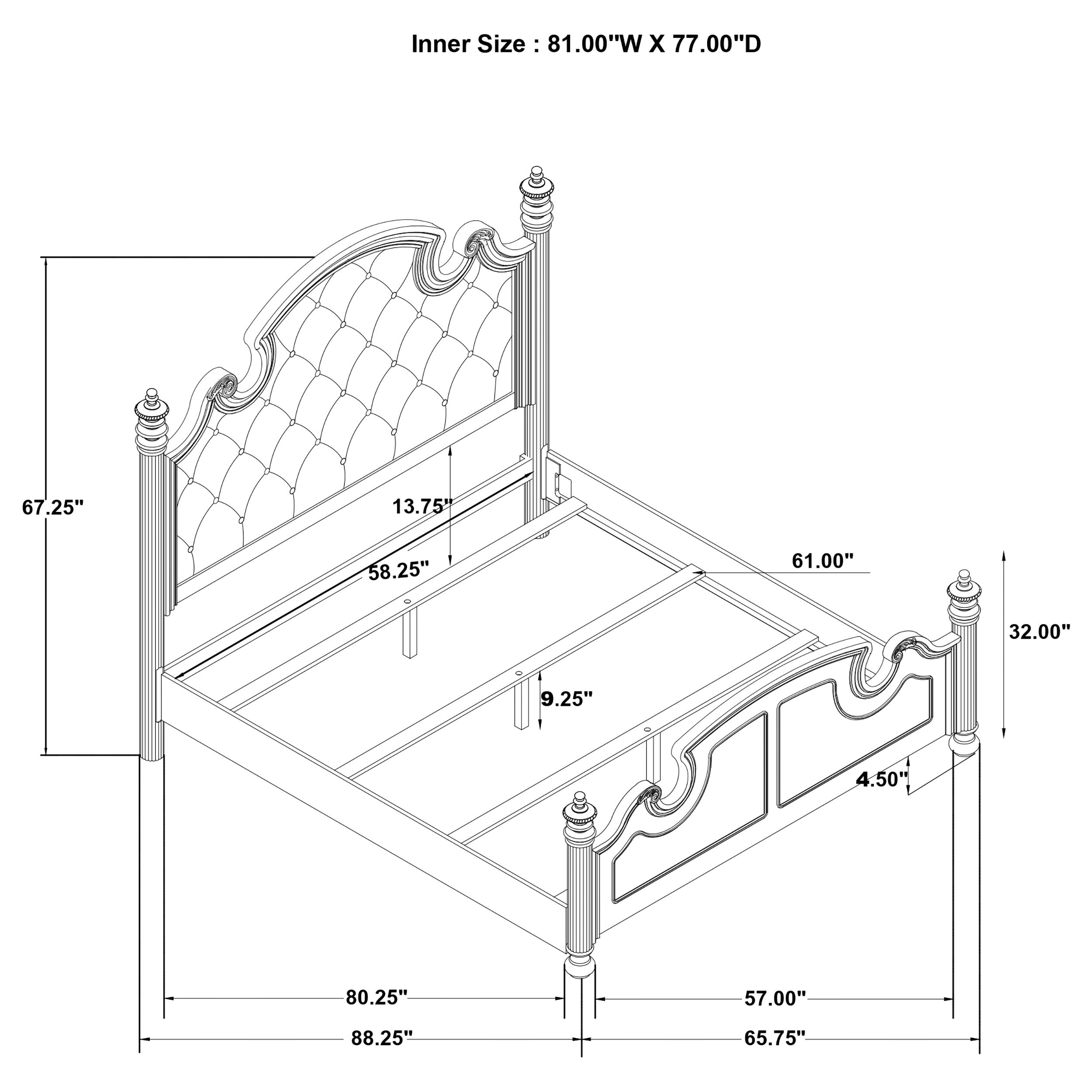 Celina Wood Poster Bed Black