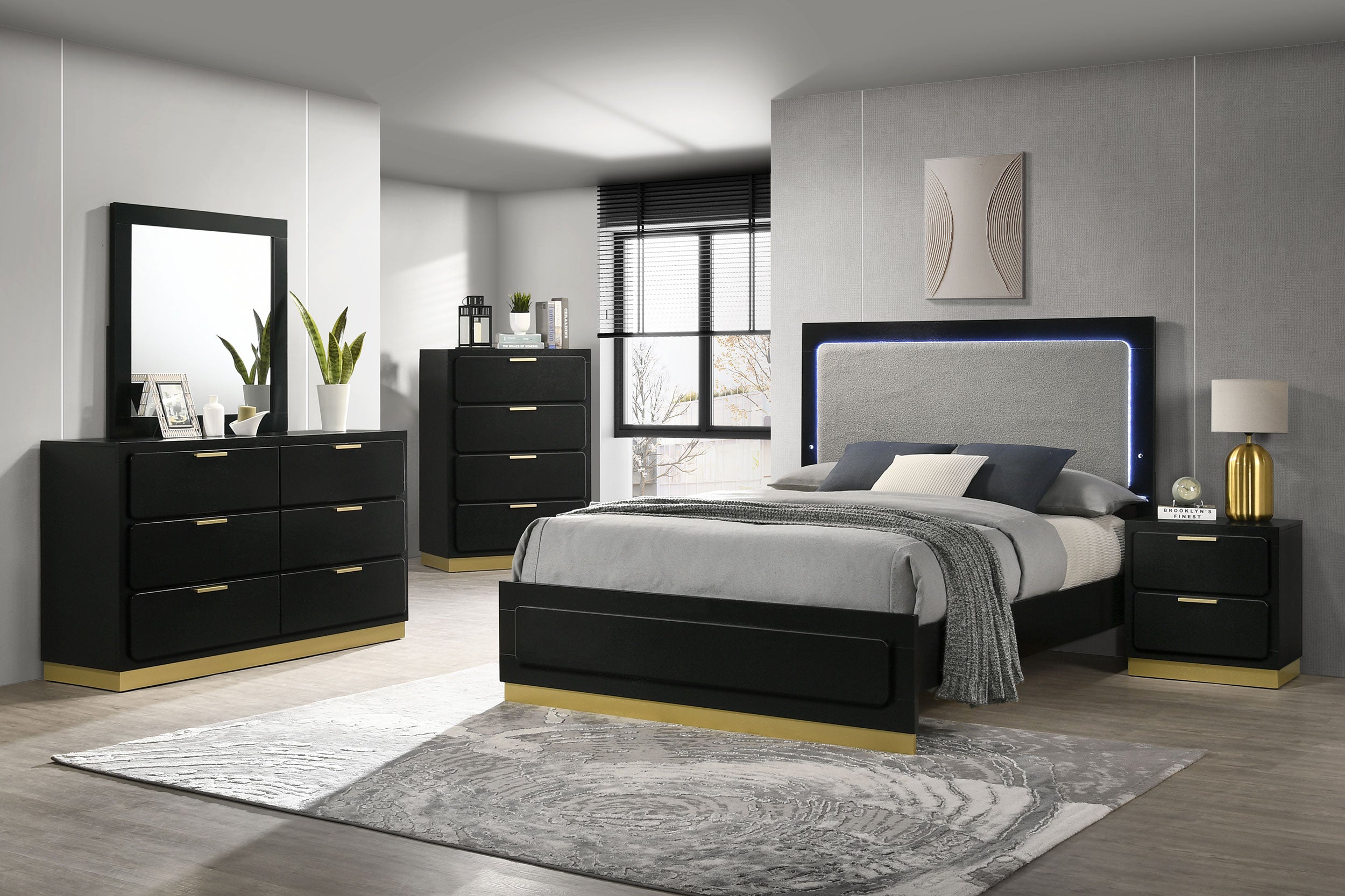 Caraway  California King Bedroom Set Black