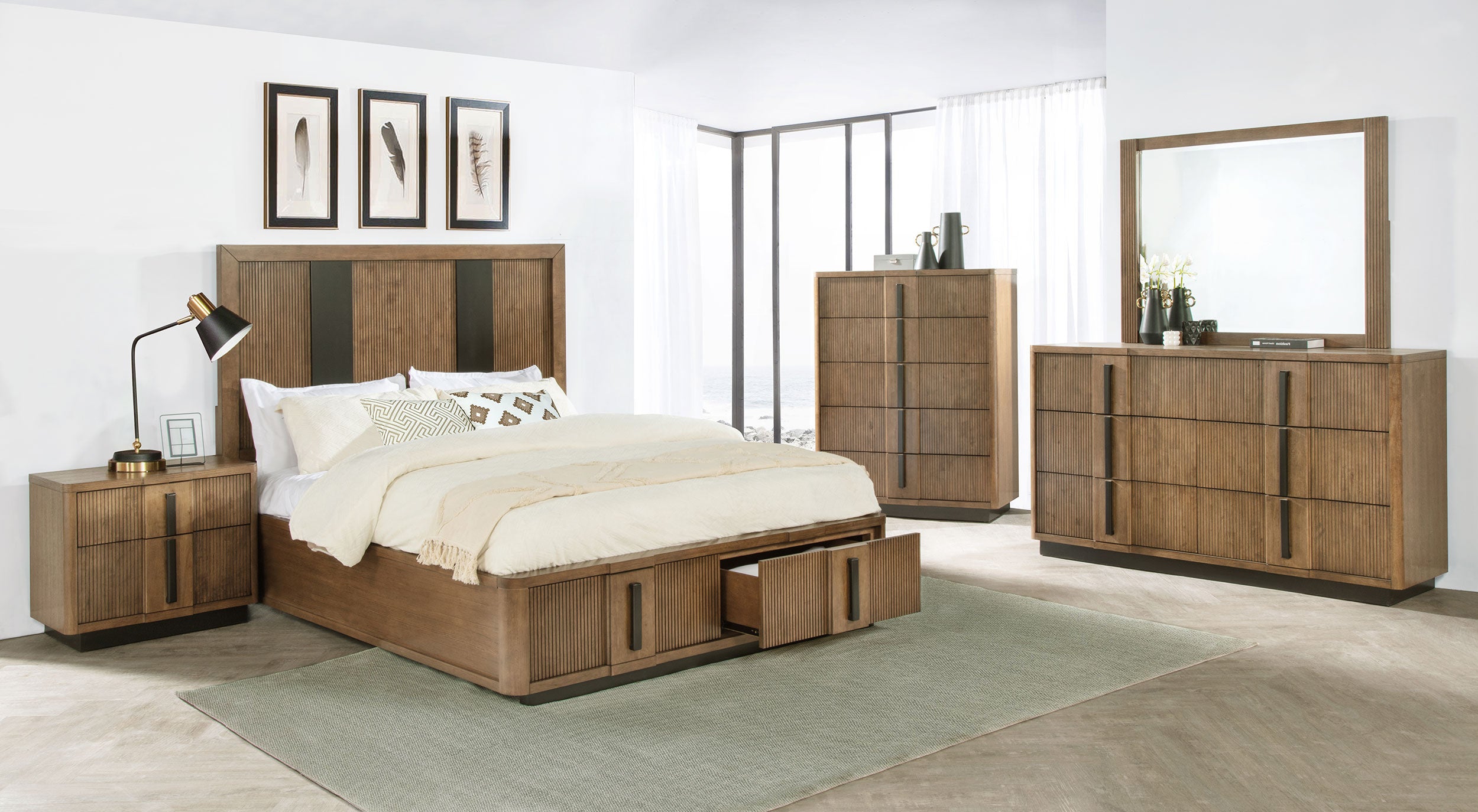 Terrace  California King Bedroom Set Ash Brown