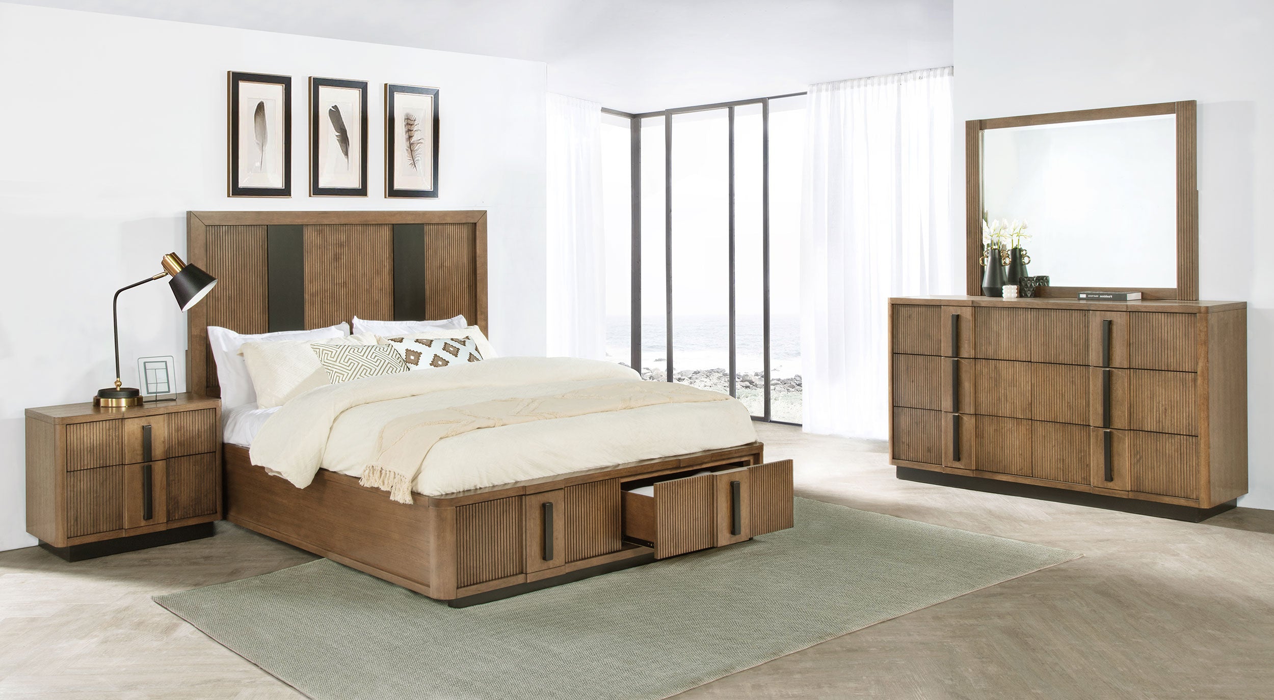 Terrace  California King Bedroom Set Ash Brown