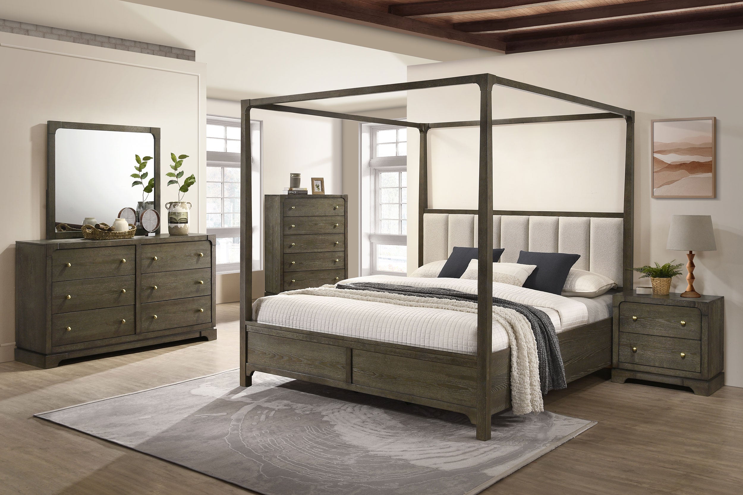 Gran Park  California King Bedroom Set Dark Cocoa