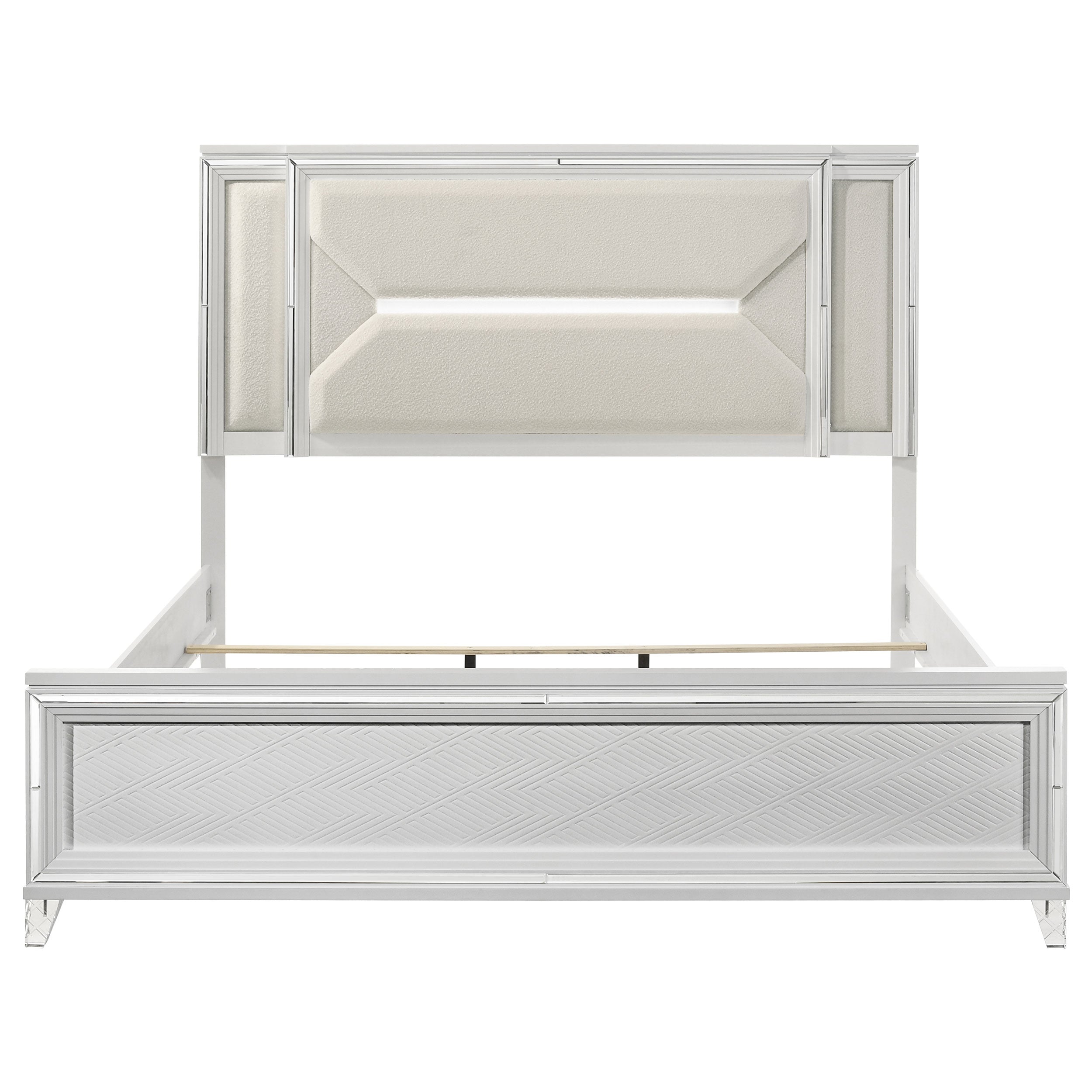 Marmore 64-inch California King Bed LED Headboard White