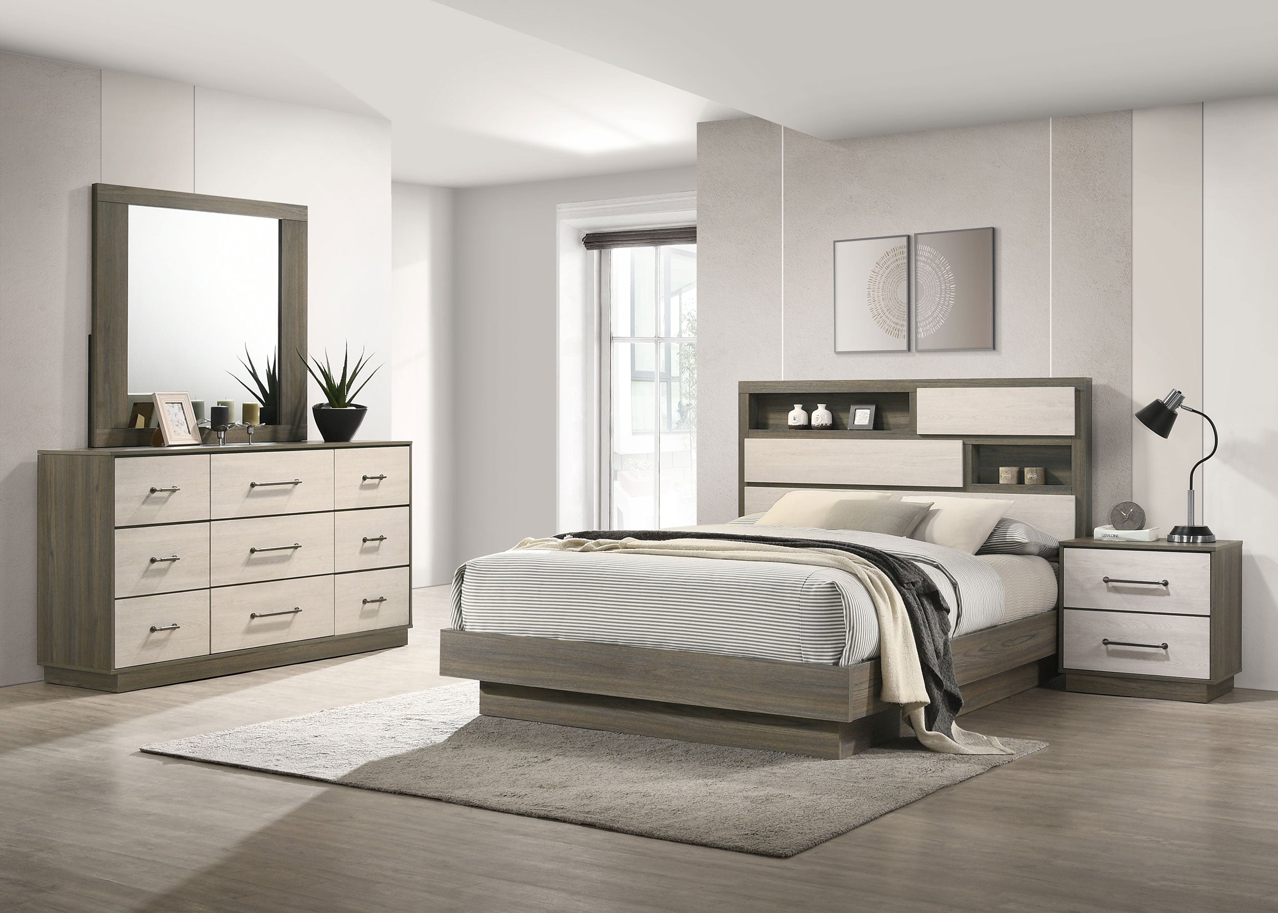 Fenwick  California King Bedroom Set Grey Oak