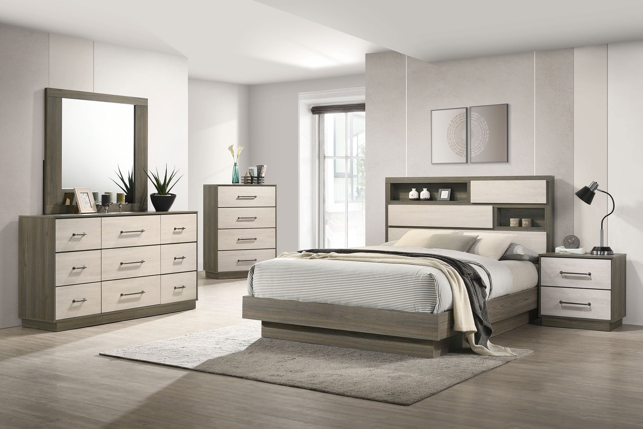 Fenwick  California King Bedroom Set Grey Oak