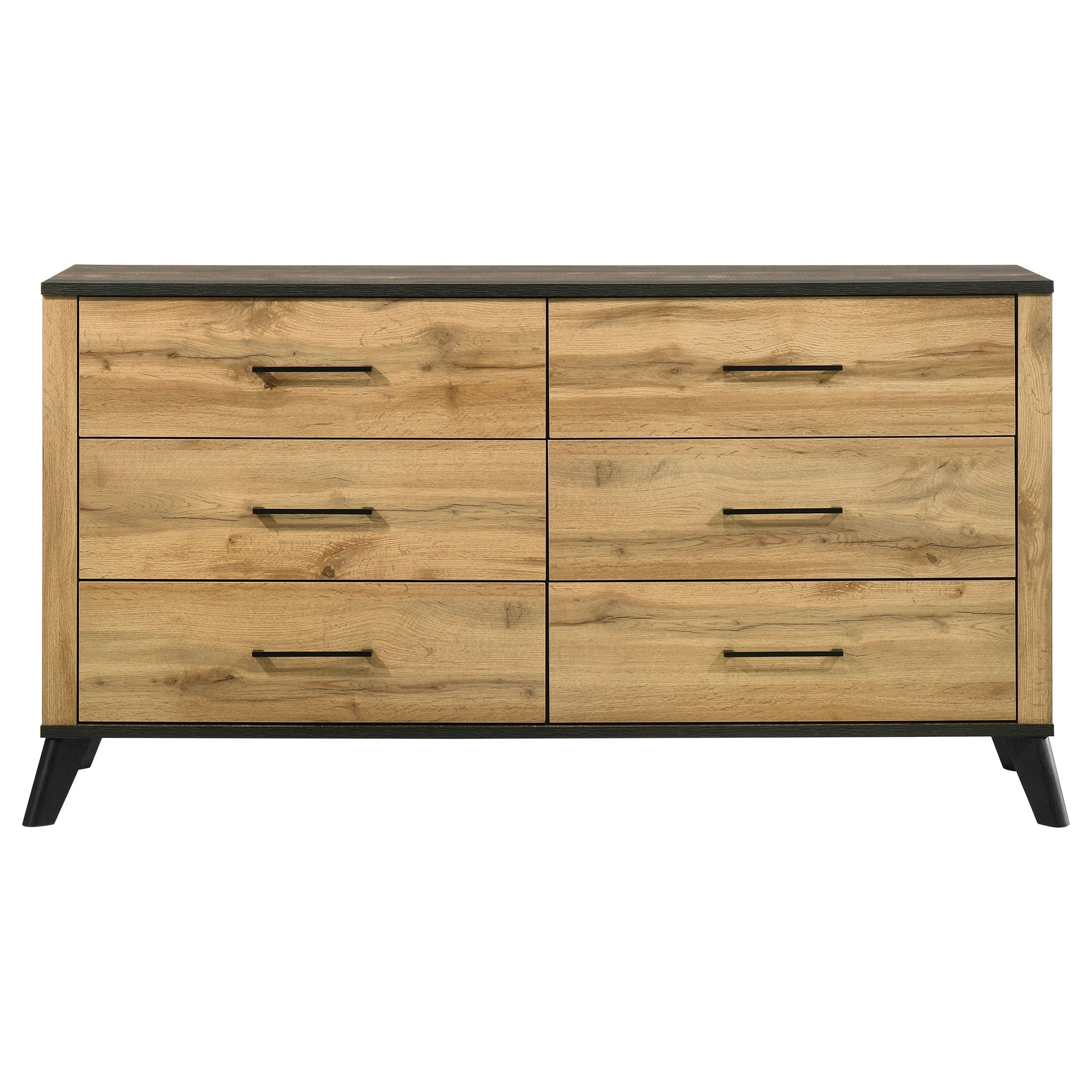 Kaywood 6-drawer Dresser and Mirror Natural Pine