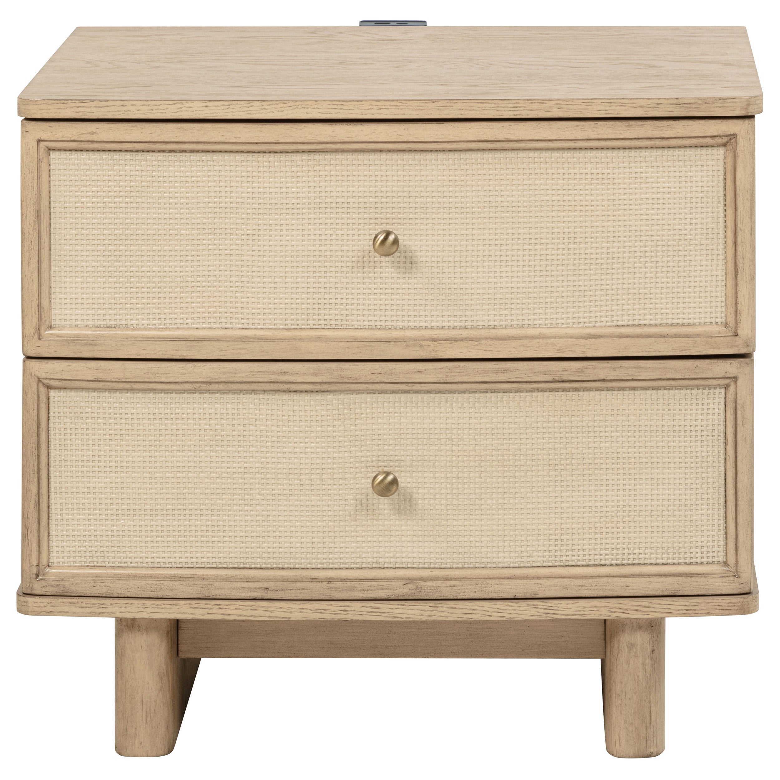 Kailani 2-drawer Nightstand Bedside Table Beige Oak