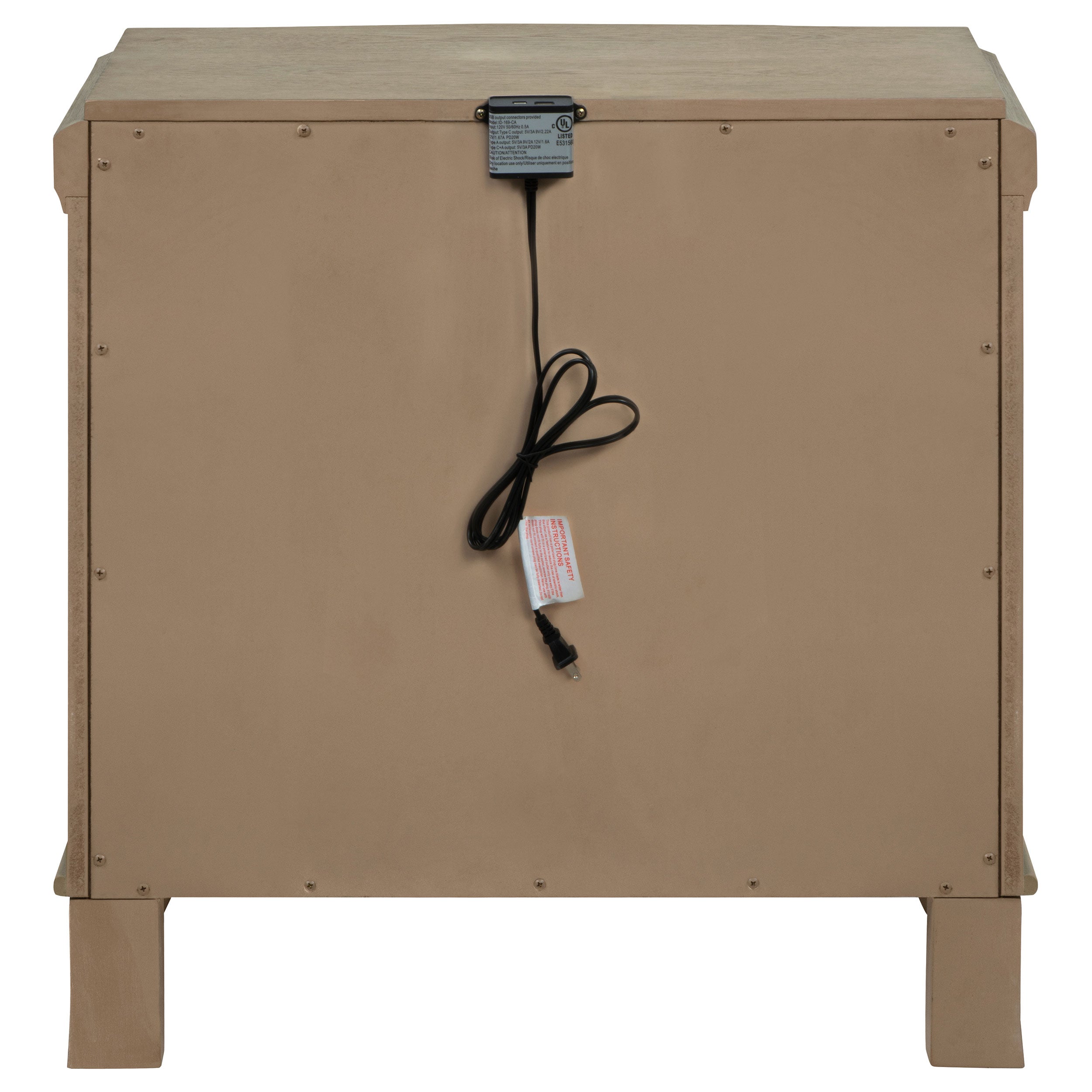 Revello 2-drawer Nightstand Bedside Table Washed Mango