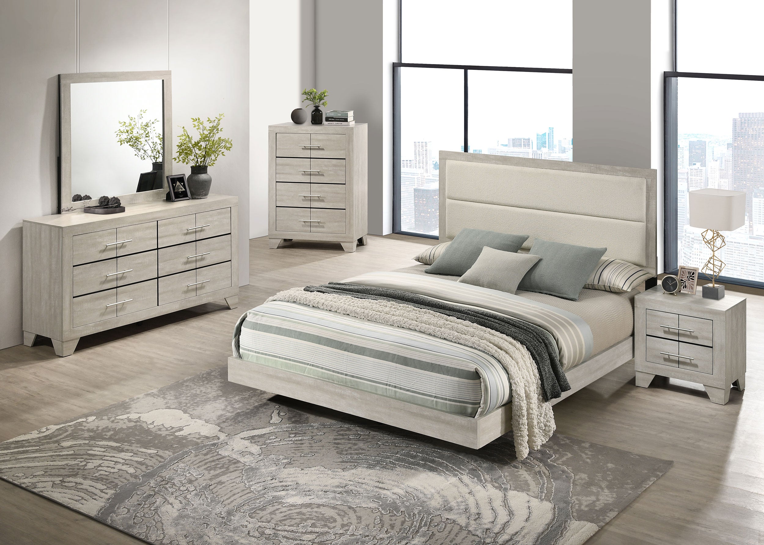 Trenton   Bedroom Set Rustic Cream