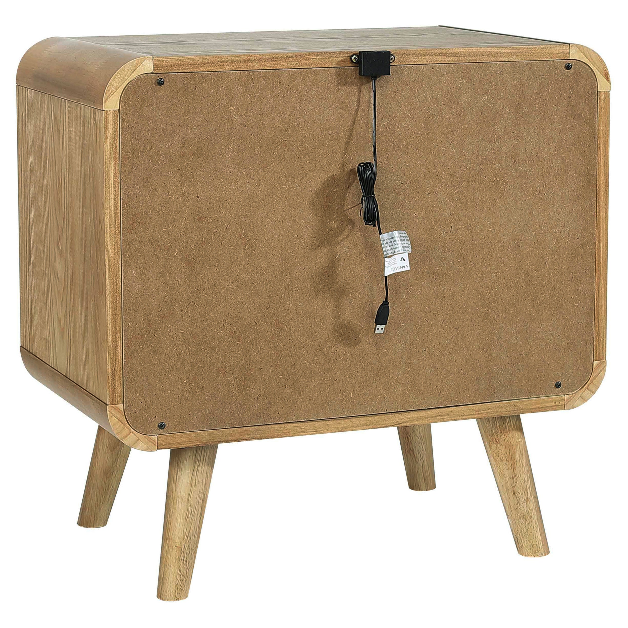 Robyn 2-drawer Nightstand Bedside Table Dark Walnut