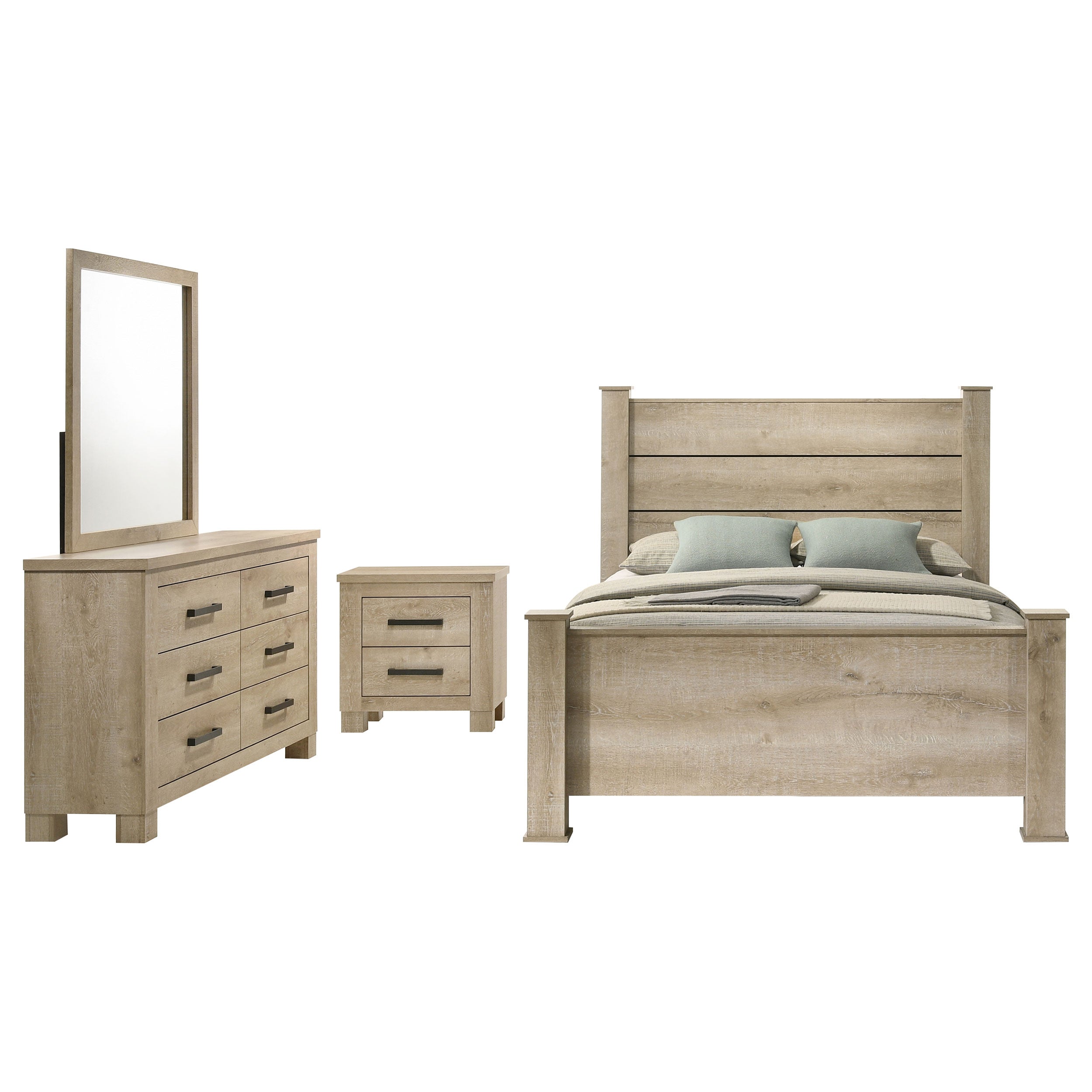 Oakglen  California King Bedroom Set Weathered Oak