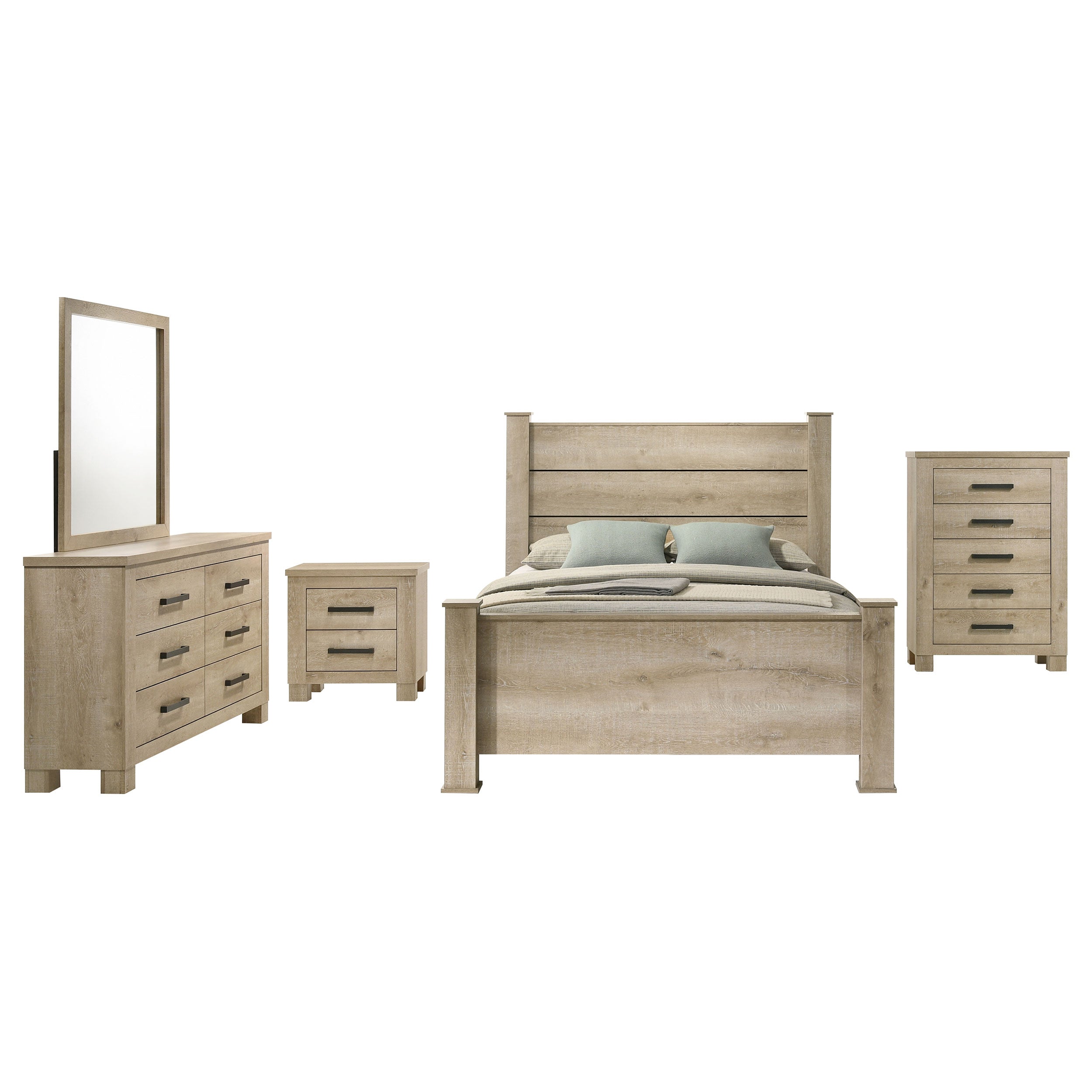 Oakglen  California King Bedroom Set Weathered Oak