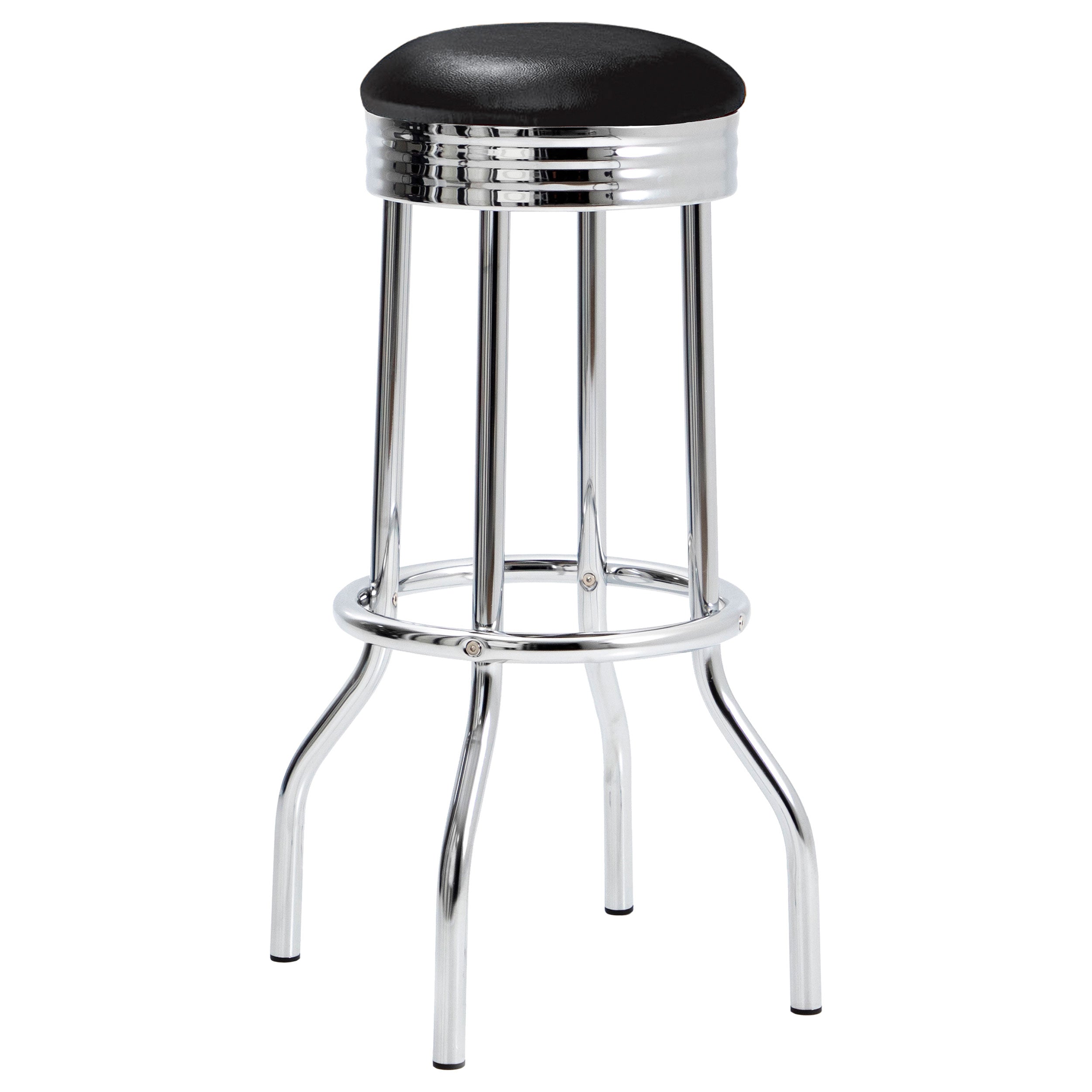 Retro Round 1950s Bistro Pub Bar Table Set Black