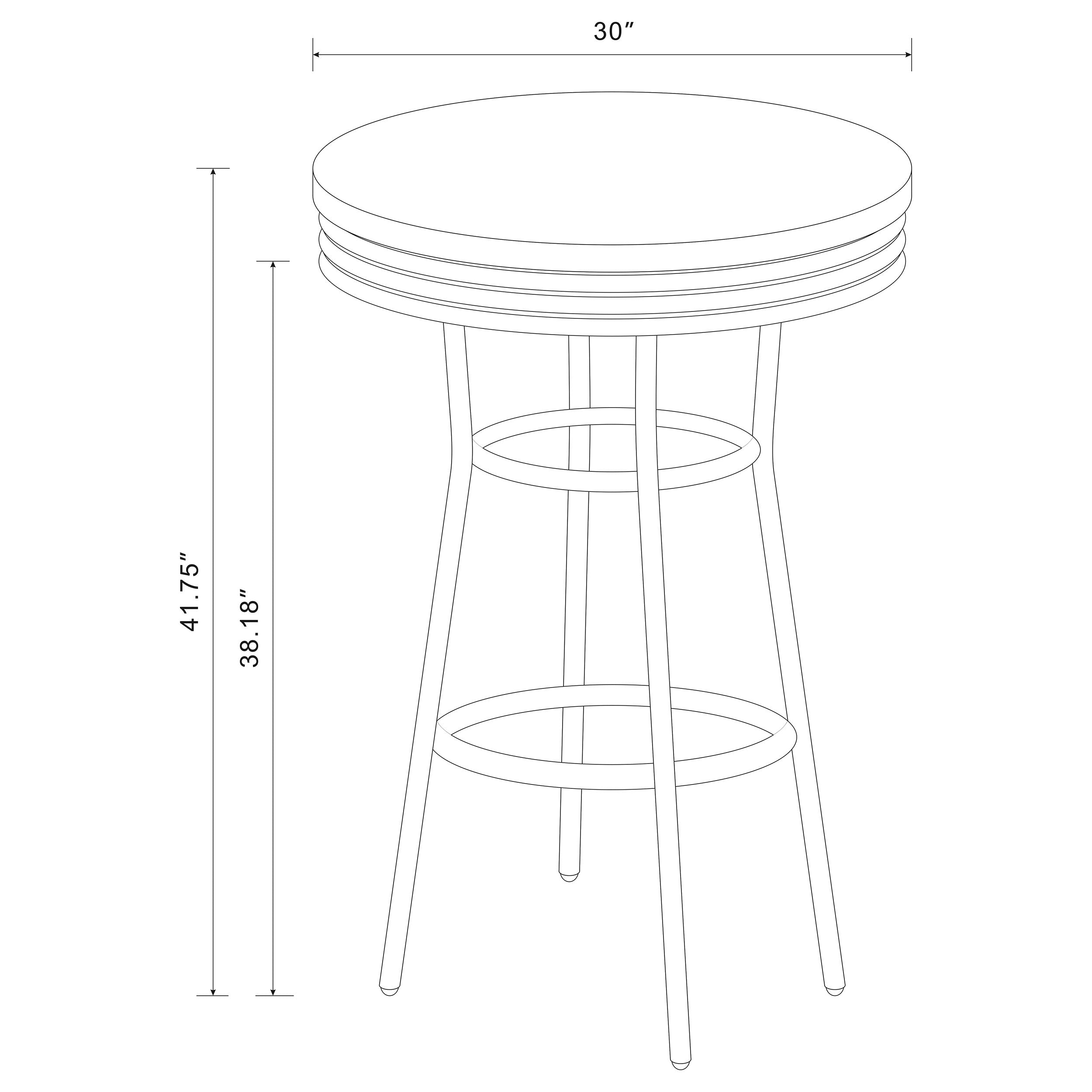 Retro Round 1950s Bistro Pub Bar Table Set Black
