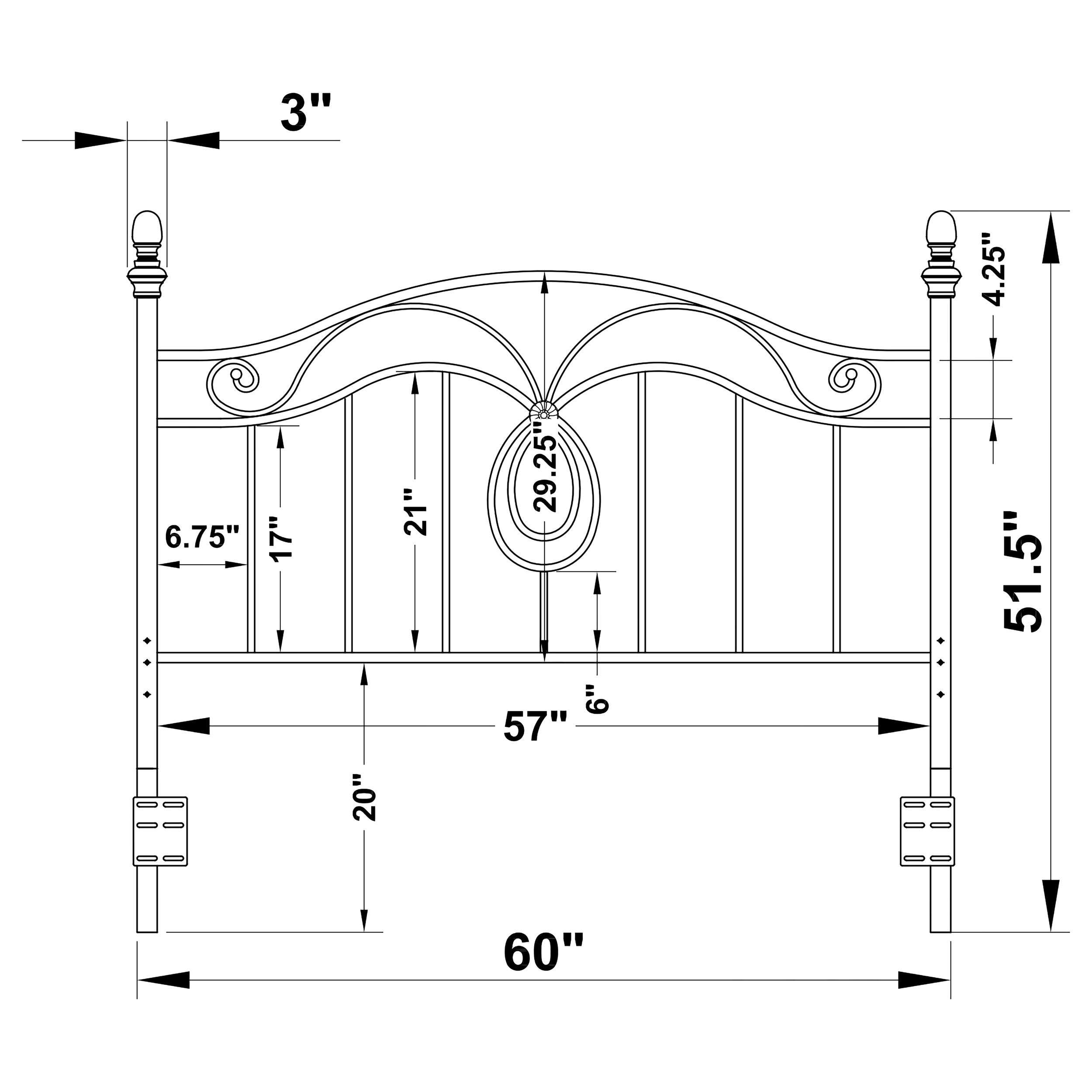 Ellis Metal Open Frame Headboard Dark Bronze