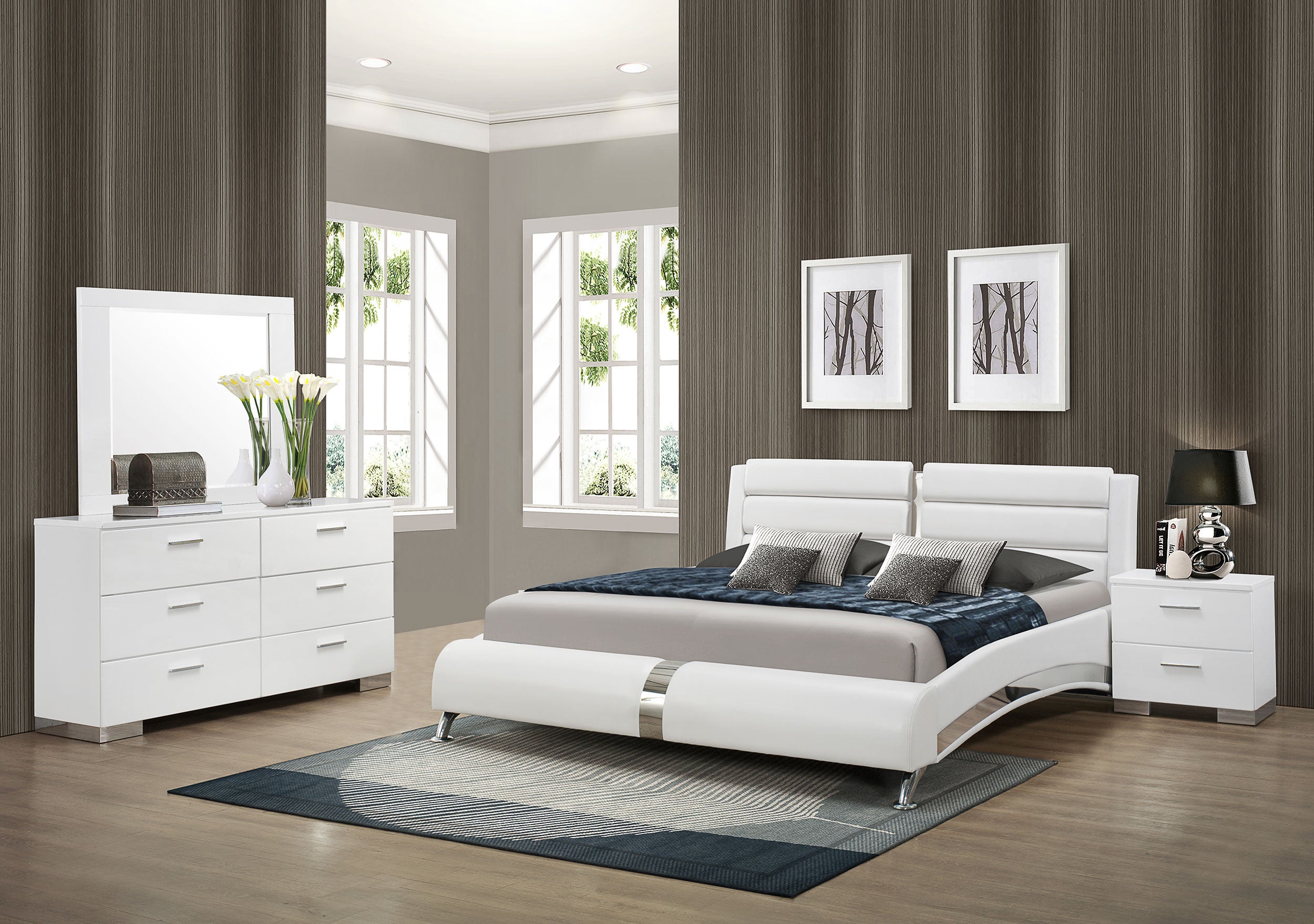 Jeremaine  California King Bedroom Set White