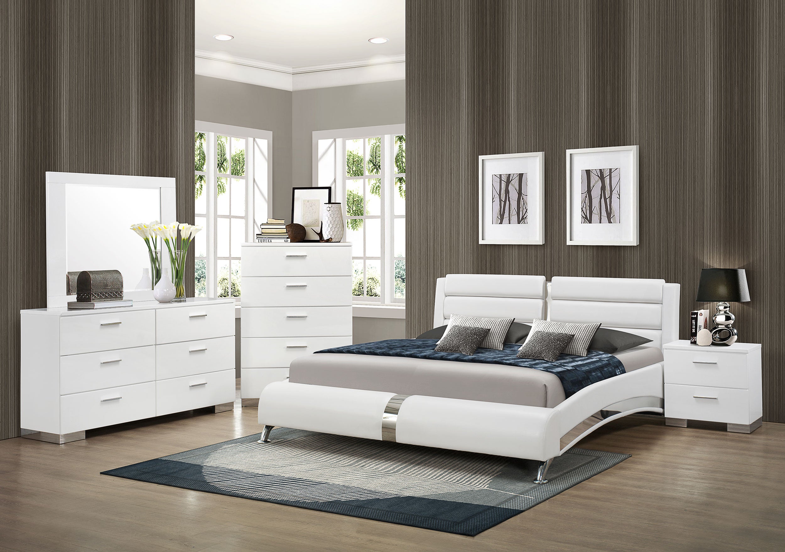 Jeremaine  California King Bedroom Set White