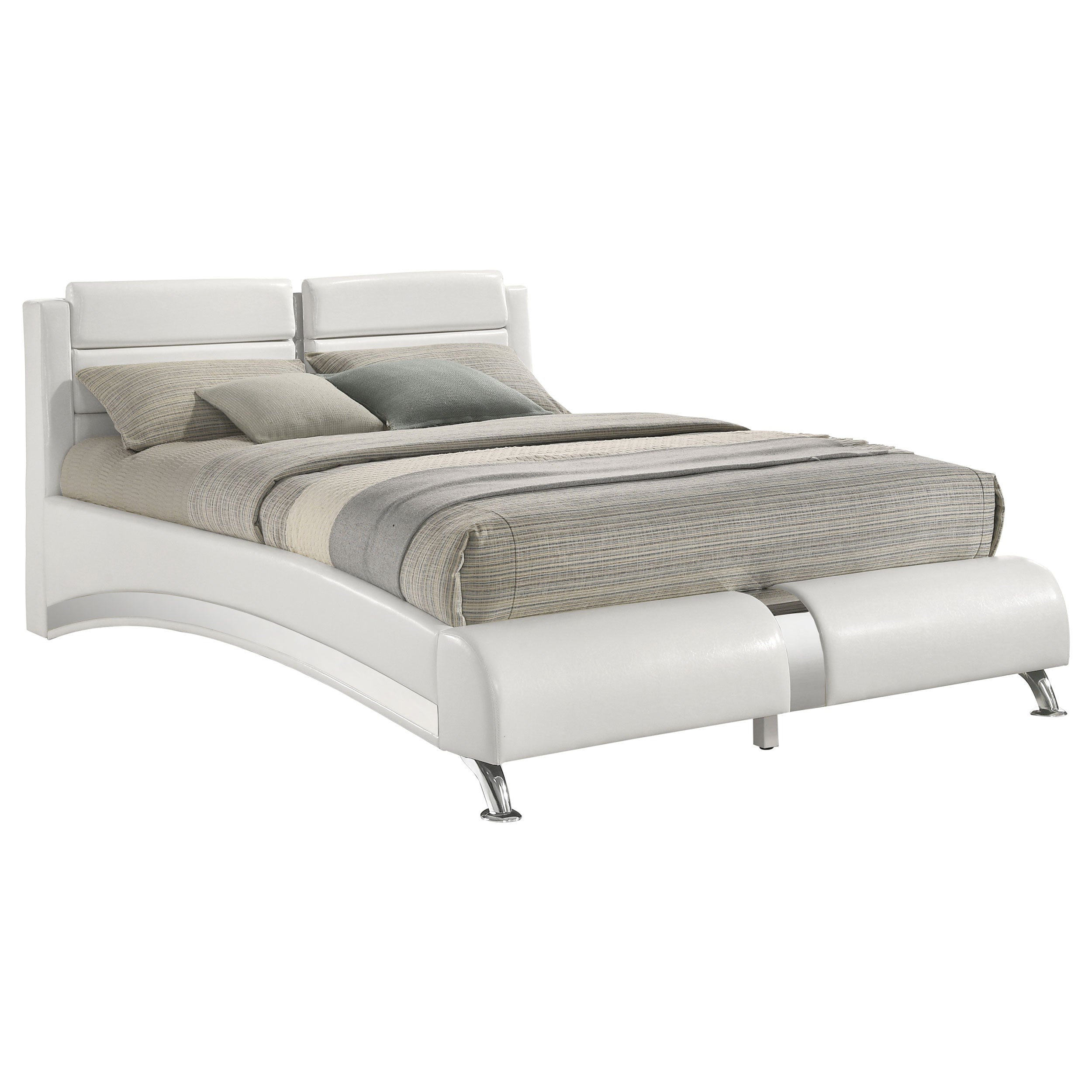Jeremaine Upholstered California King Sleigh Bed White