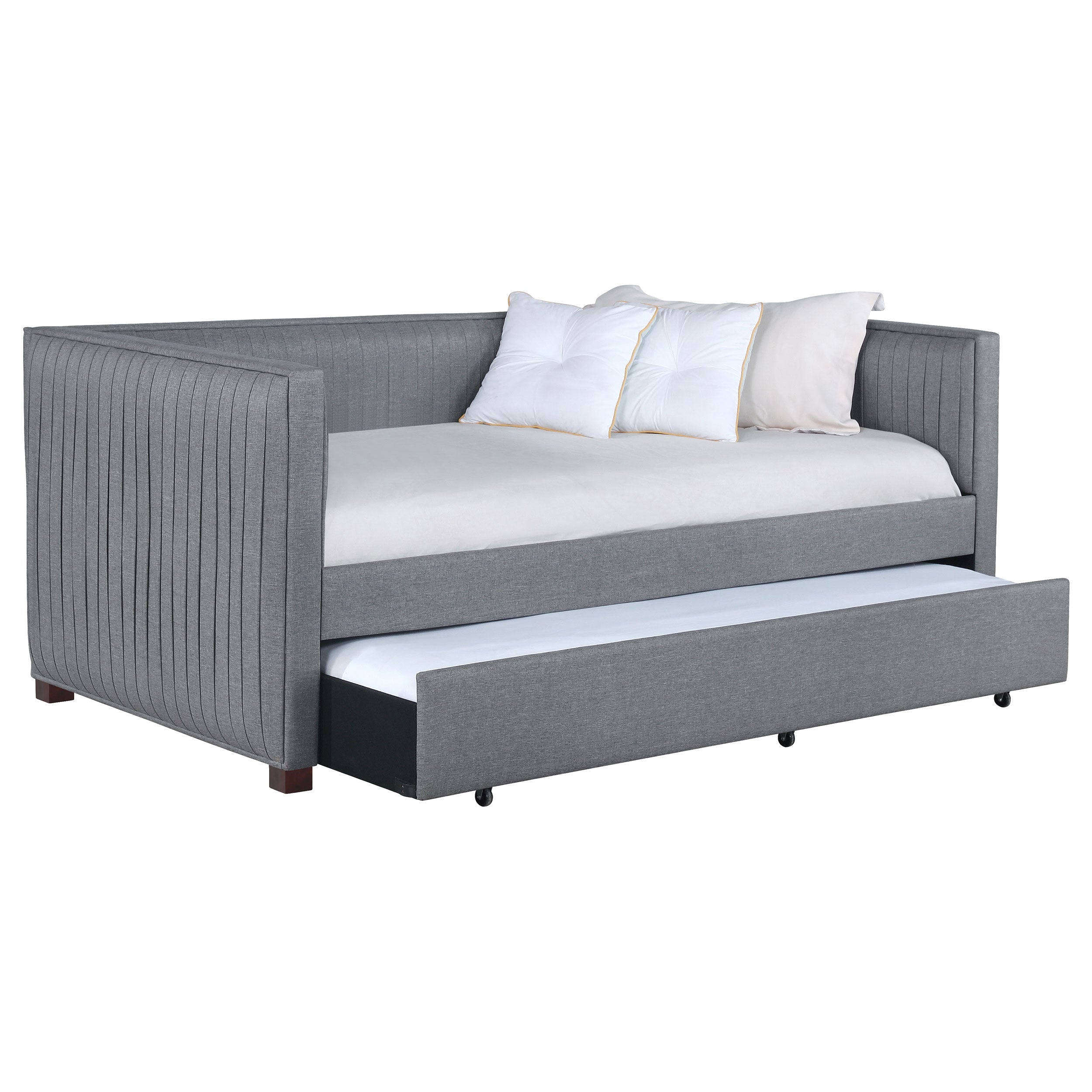 Brodie Upholstered Daybed with Trundle Grey