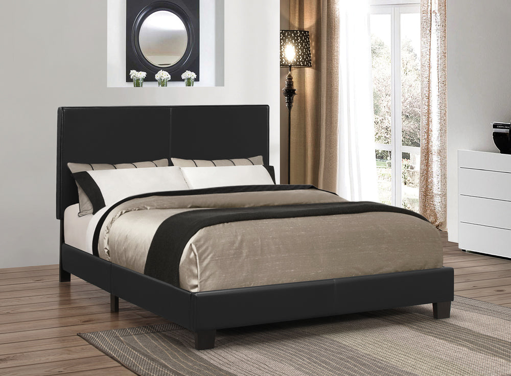 Mauve Upholstered Panel Bed Black