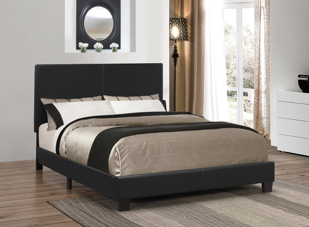 Mauve Upholstered Panel Bed Black