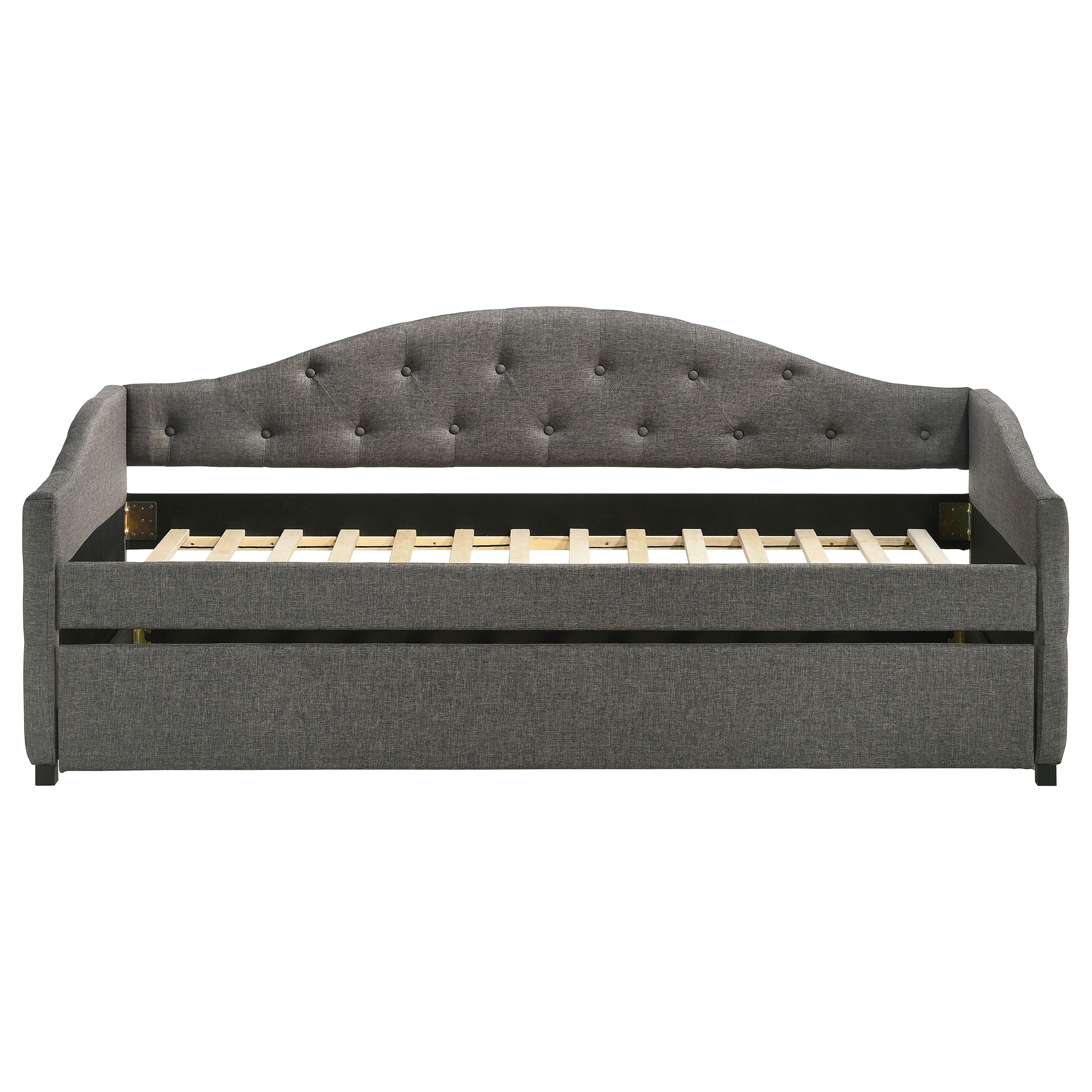 Sadie Upholstered Daybed with Trundle Grey