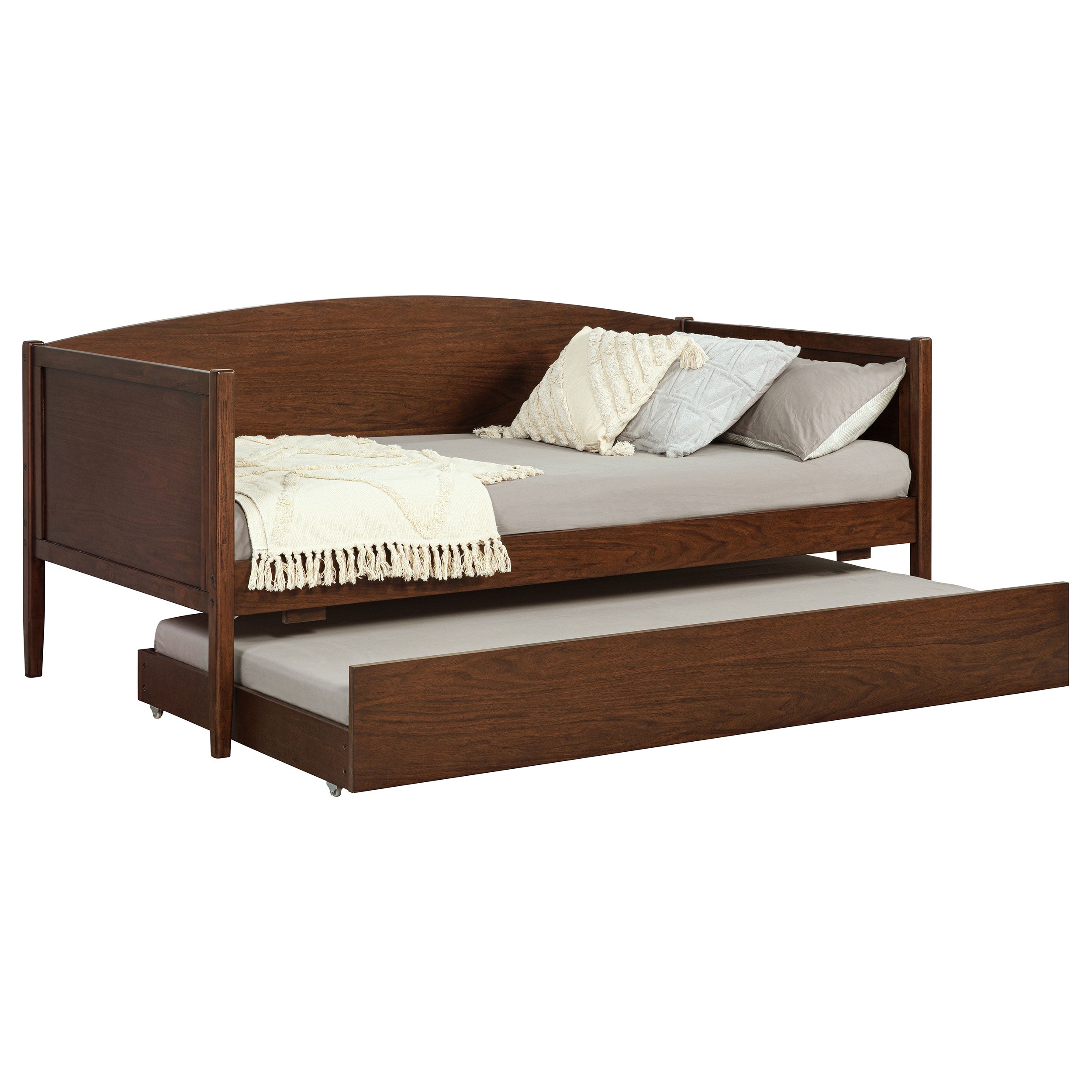 Bozeman Wood Daybed With Trundle Medium Walnut